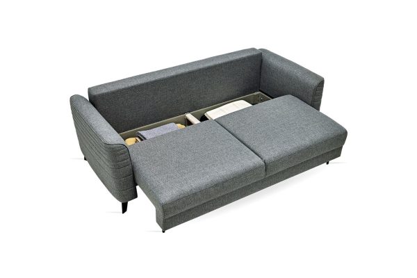 Grace 3-seater sofa bed featuring high-leg design for easy cleaning and maintenance
