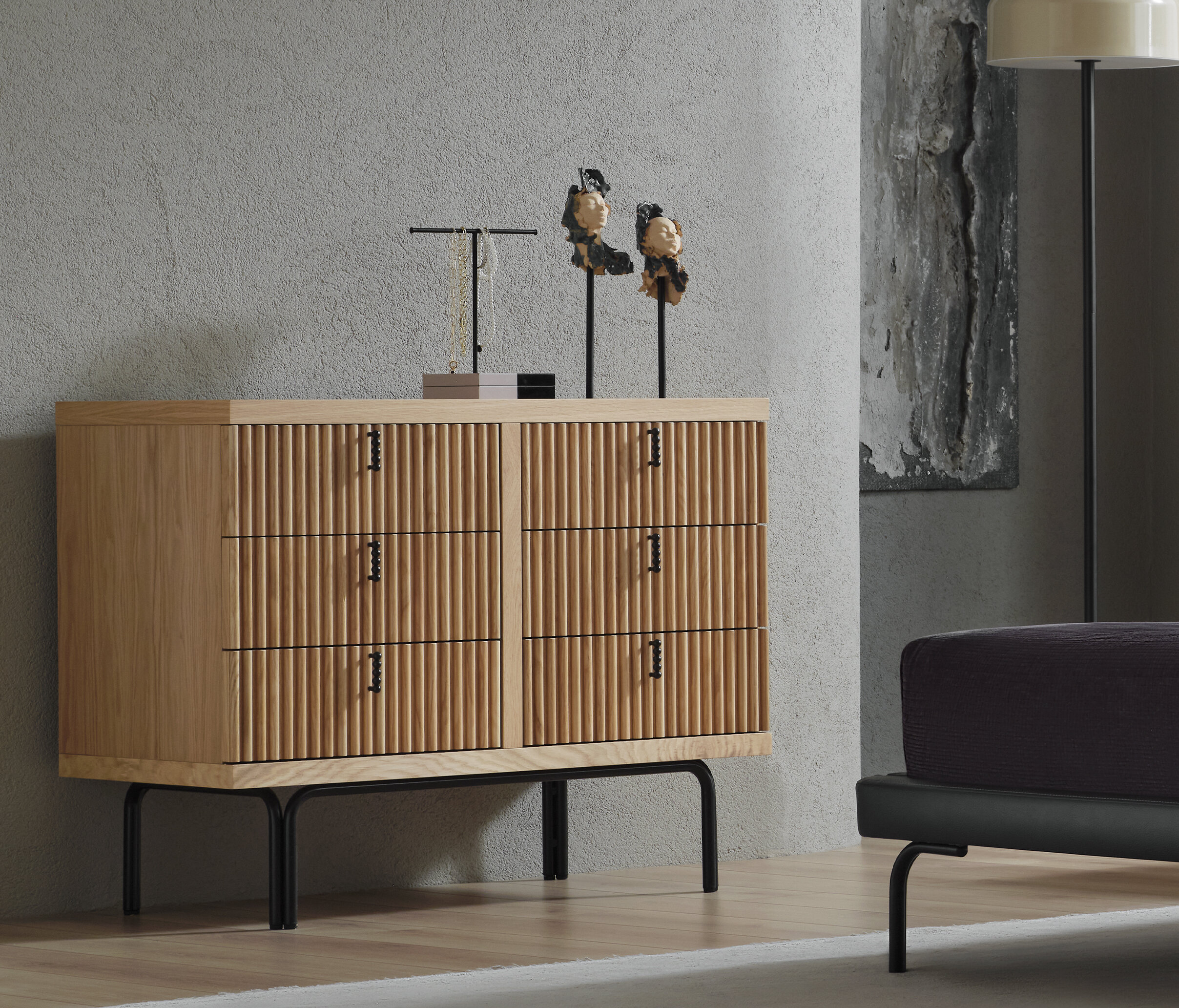 AUSTIN CHEST OF 6 DRAWERS OAK - Image 2