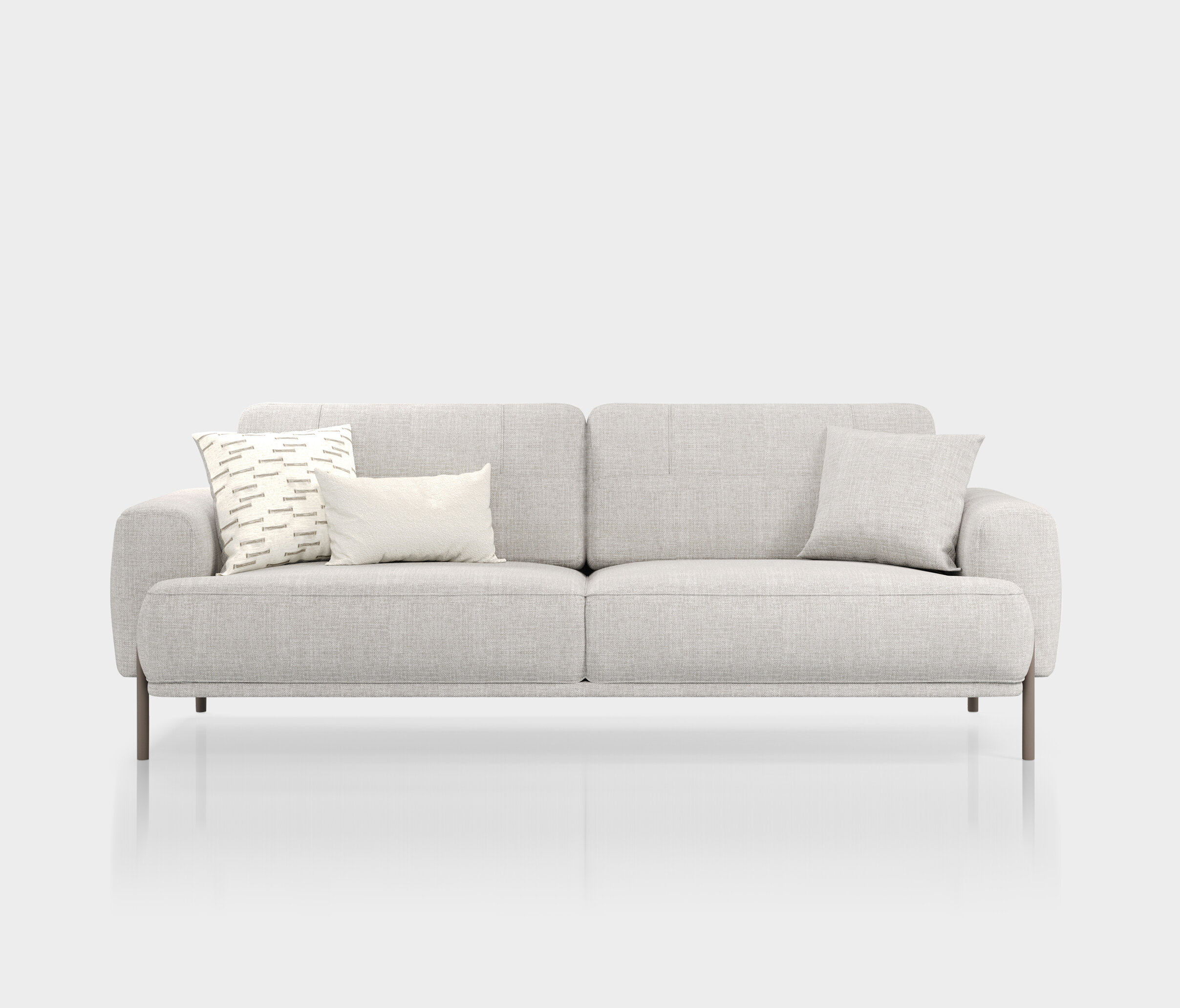 Varena Light Grey Woven Fabric 3-Seater Sofa Bed – Modern Convertible Sofa - Image 7