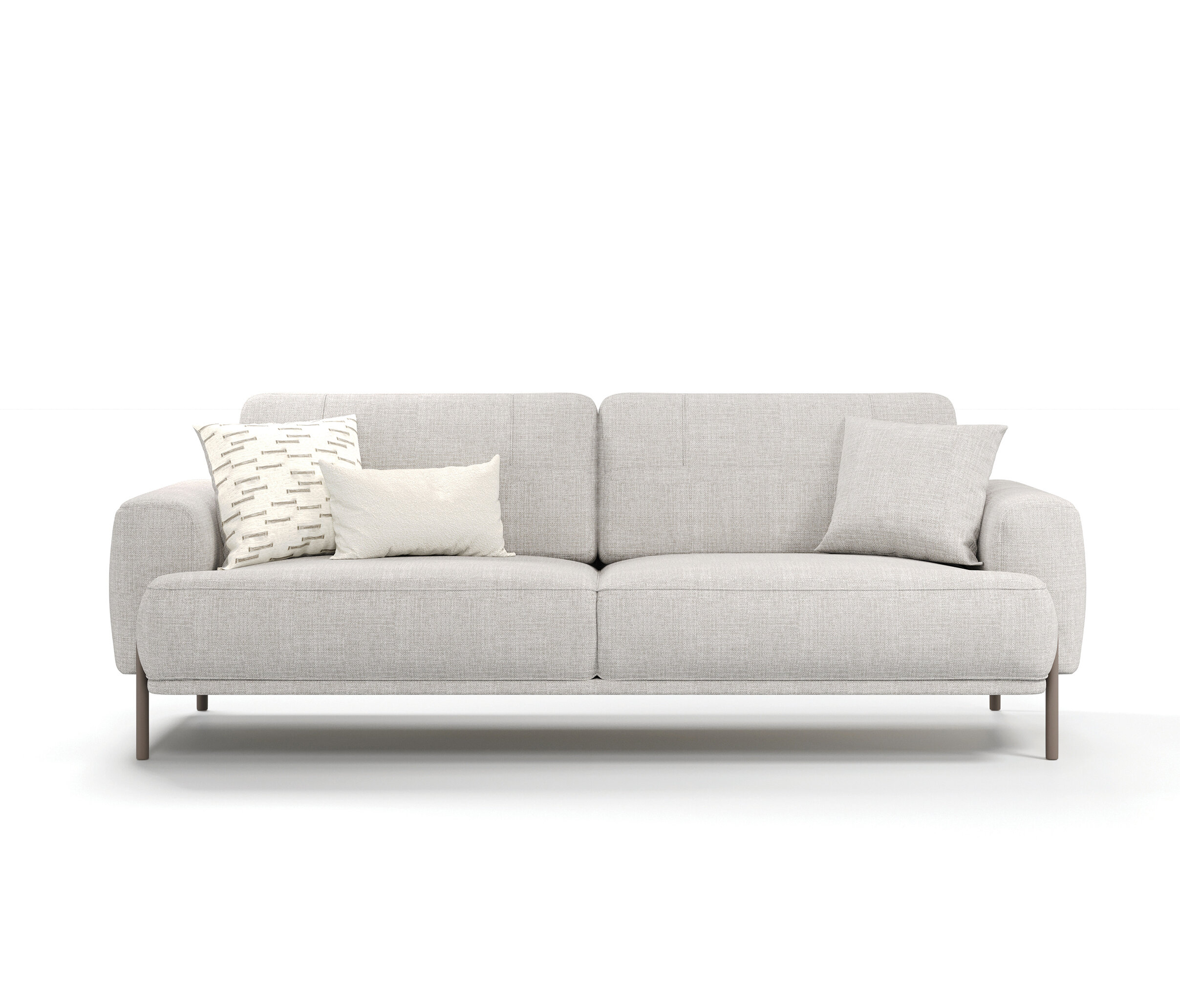 Varena Light Grey Woven Fabric 3-Seater Sofa Bed – Modern Convertible Sofa - Image 5