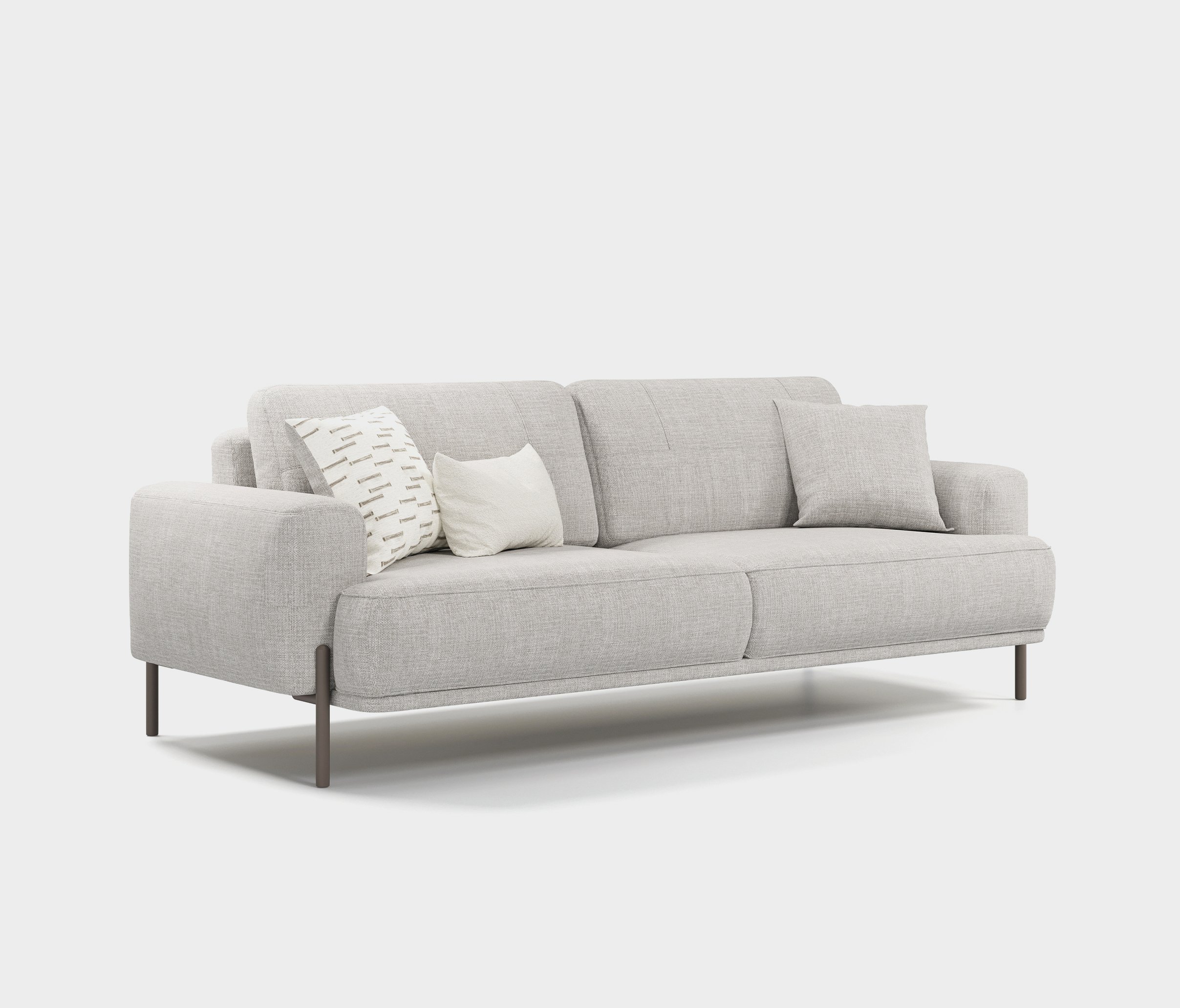 Varena Light Grey Woven Fabric 3-Seater Sofa Bed – Modern Convertible Sofa - Image 4