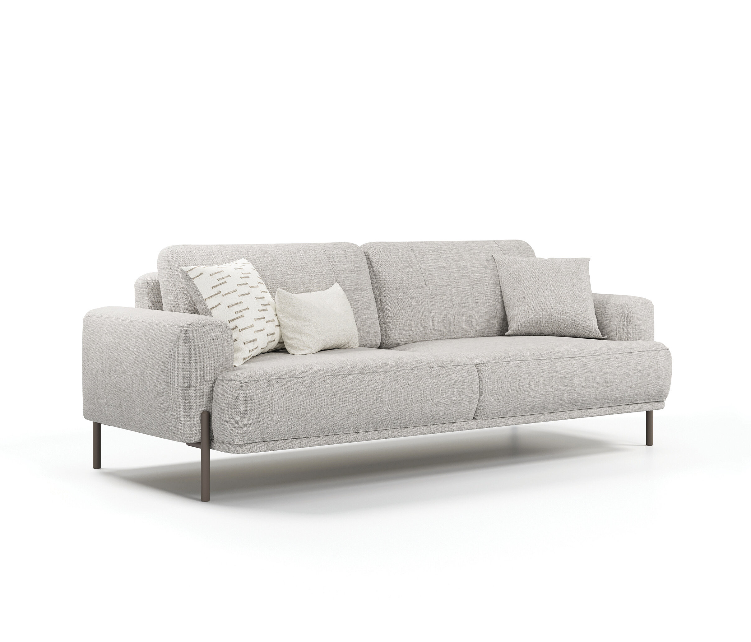 Varena Light Grey Woven Fabric 3-Seater Sofa Bed – Modern Convertible Sofa - Image 6