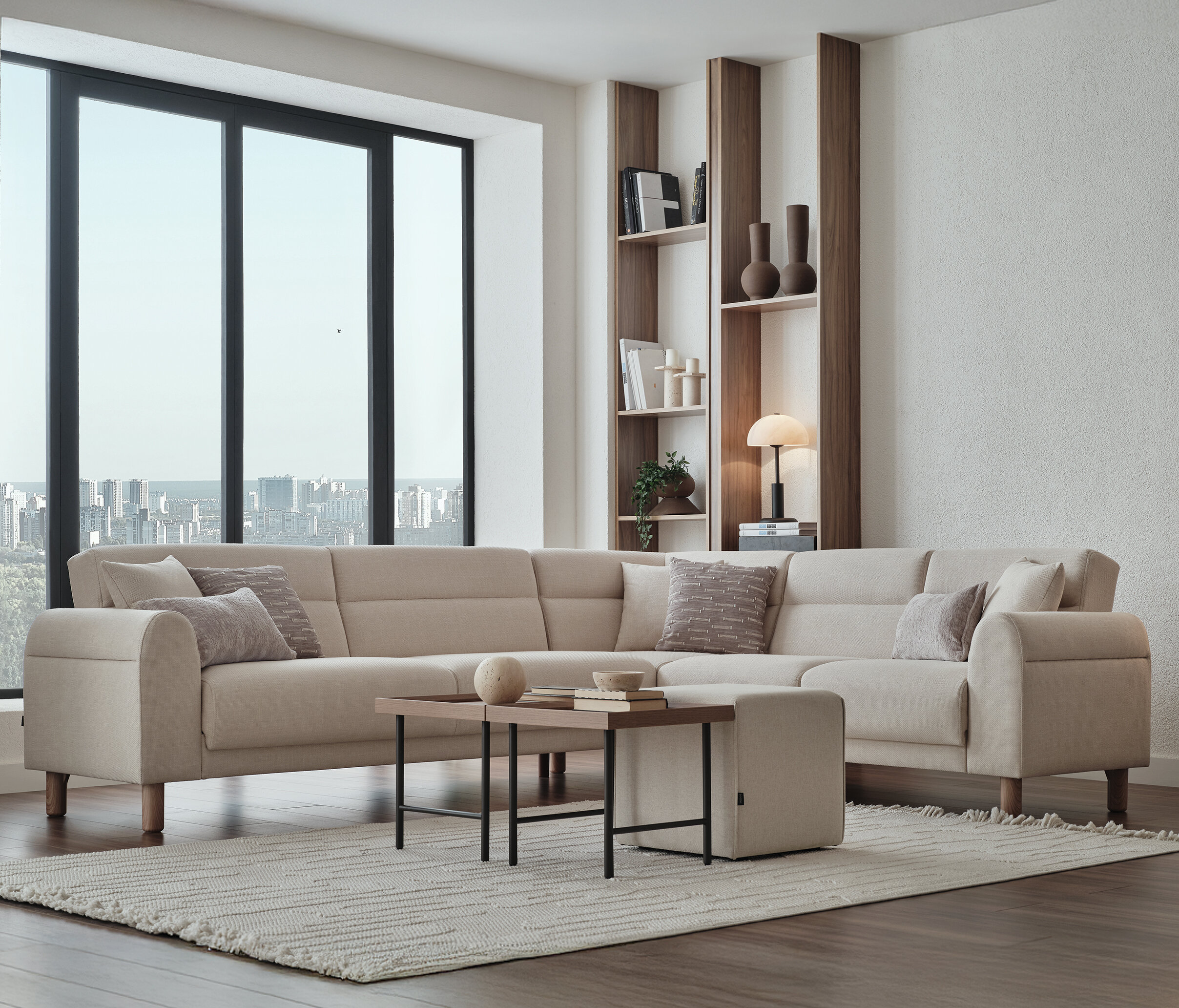 PALOMA CORNER SOFA BED RIGHT GK:55904 CREAM AR:301 - Image 4