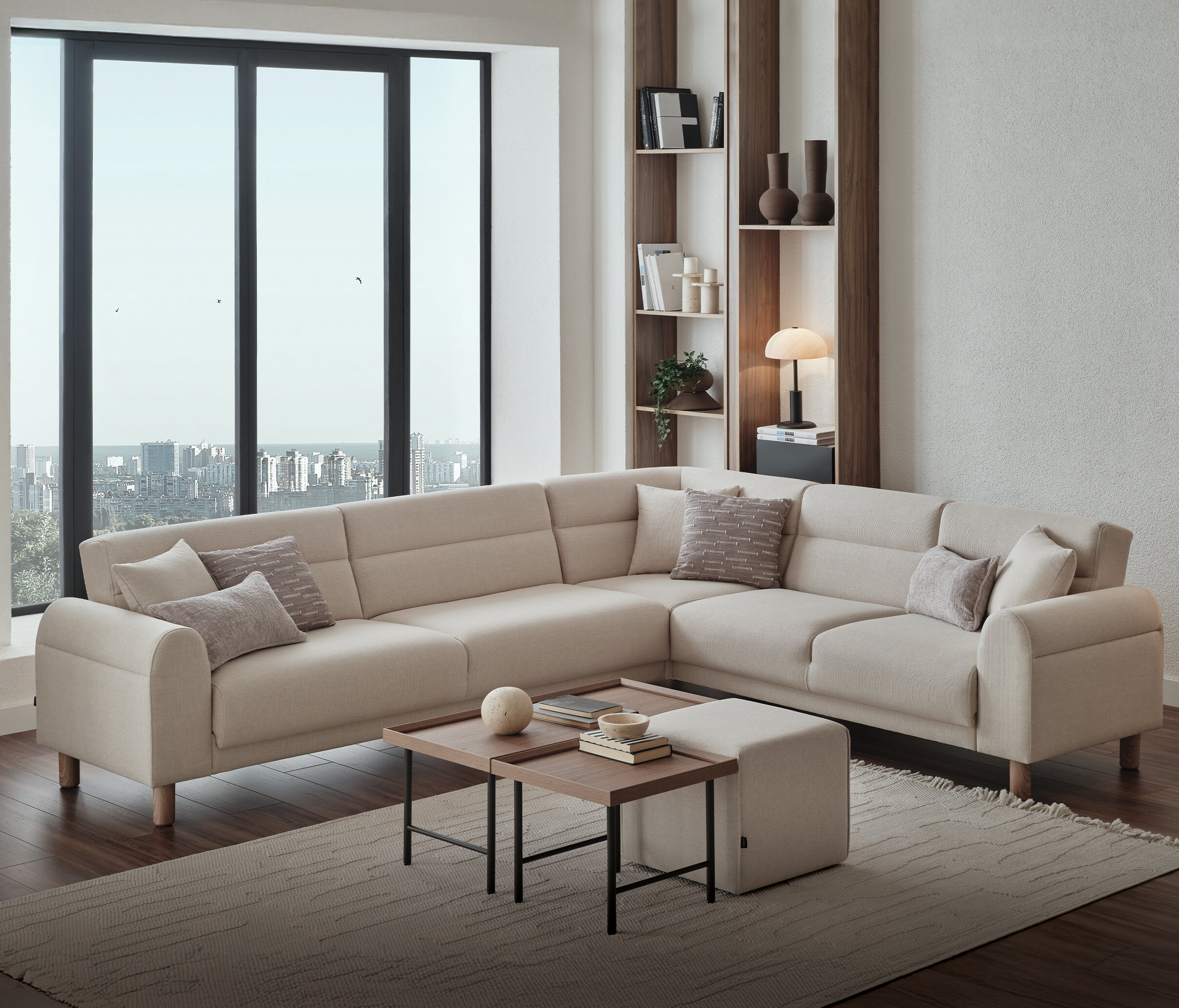 PALOMA CORNER SOFA BED RIGHT GK:55904 CREAM AR:301 - Image 2