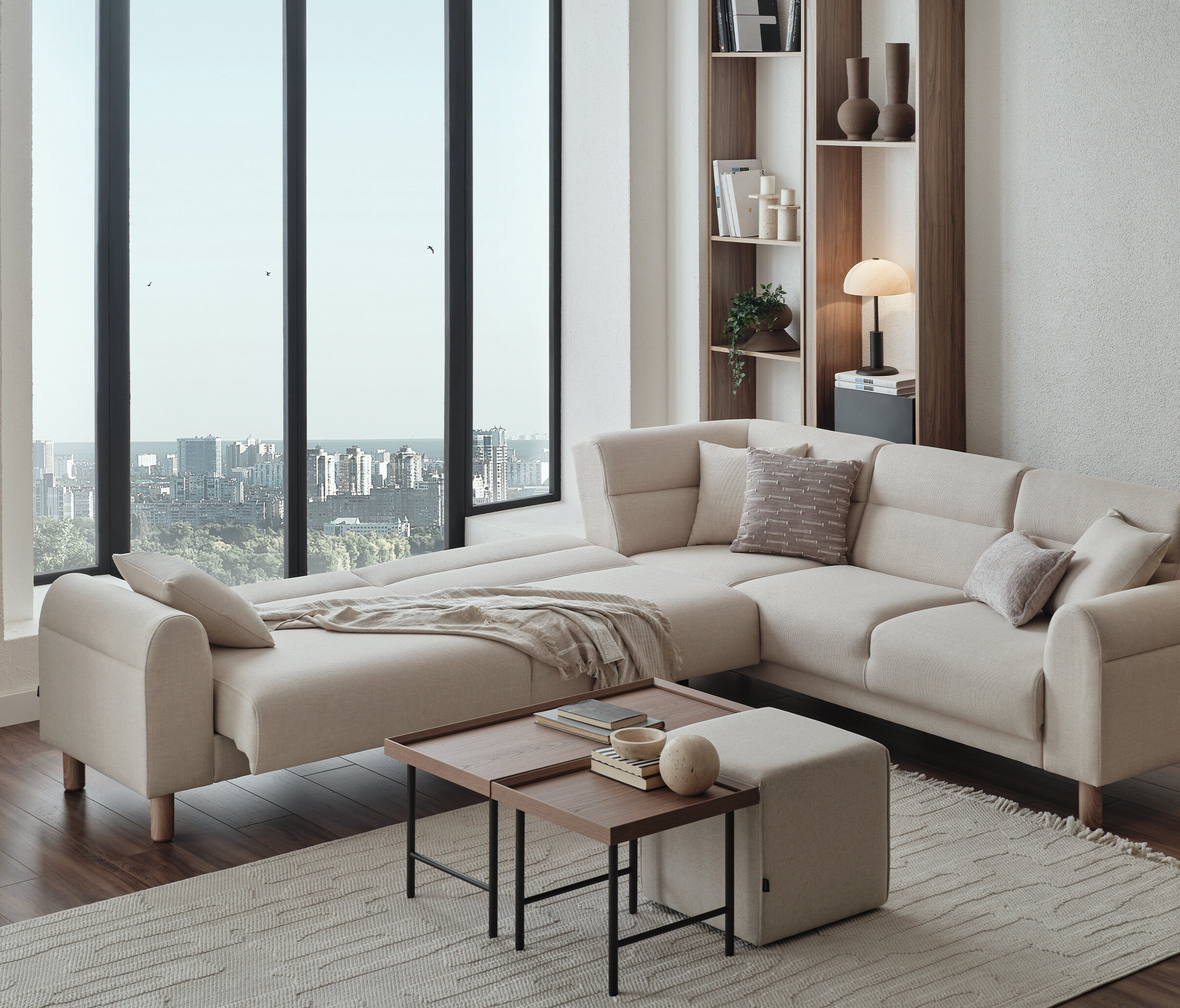 PALOMA CORNER SOFA BED RIGHT GK:55904 CREAM AR:301 - Image 3