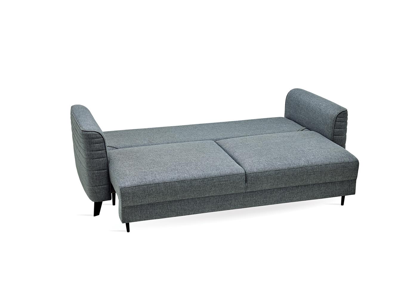 Grace Blue Linen 3-Seater Sofa Bed with Storage | Modern Sofa Bed Dubai | Enza Home UAE - Image 12