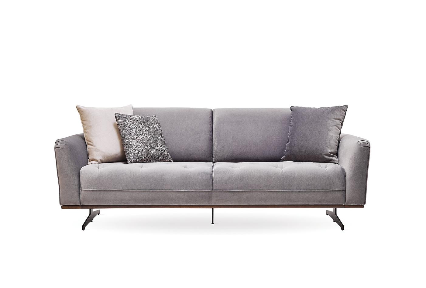 MARION 3 SEATER SOFA BED QUILTING. GK:12421 MIDDLE GRAY