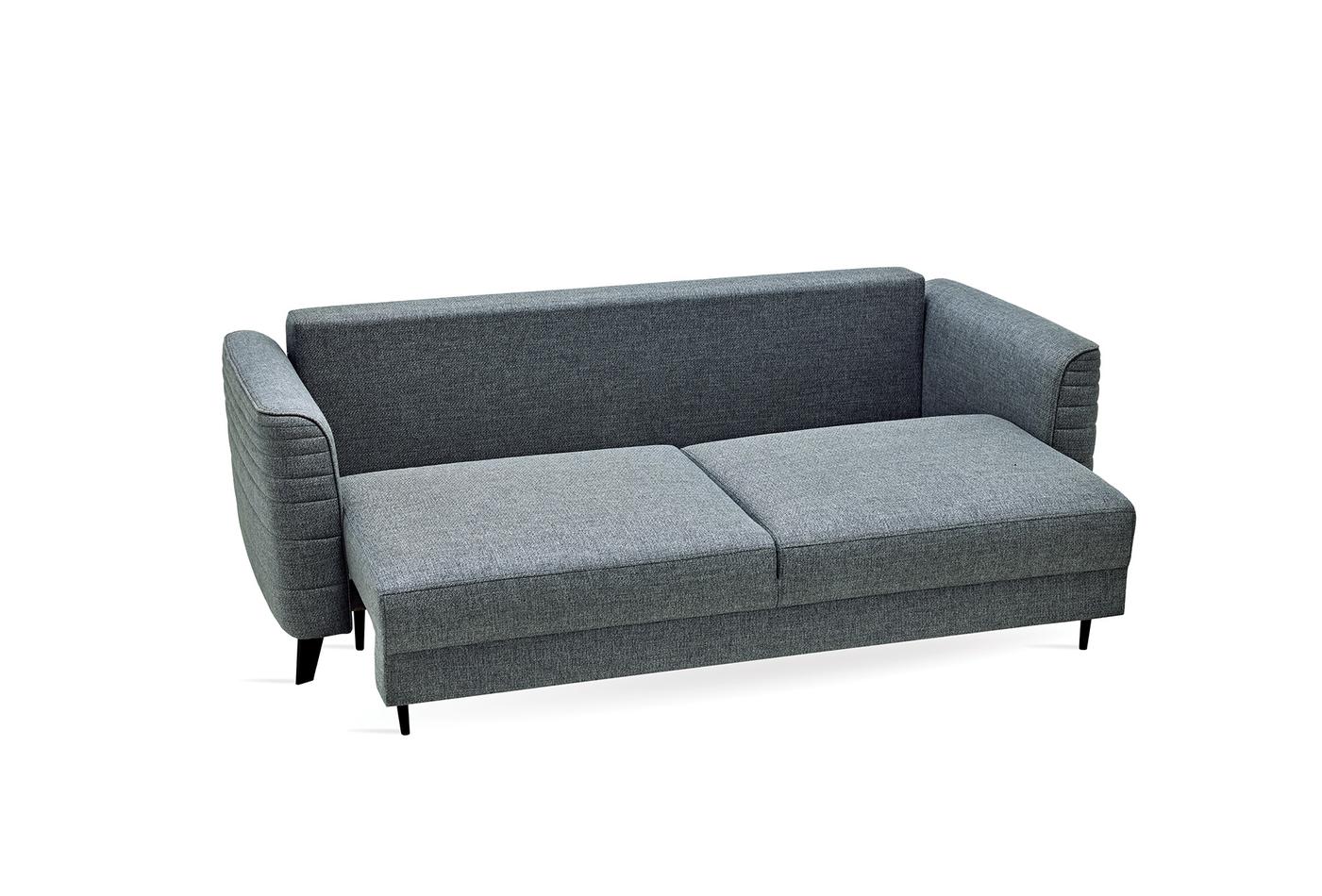 Grace Blue Linen 3-Seater Sofa Bed with Storage | Modern Sofa Bed Dubai | Enza Home UAE - Image 13
