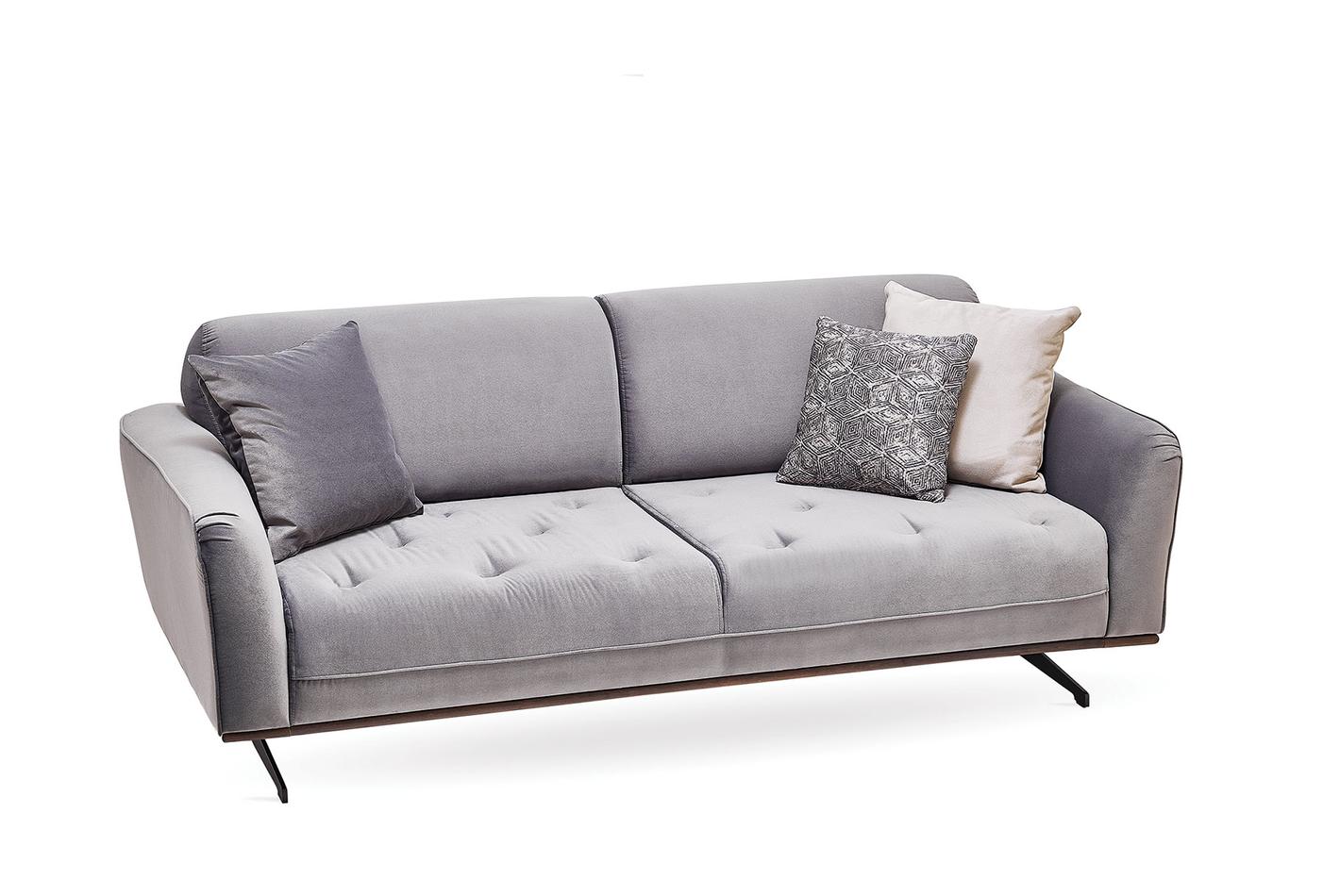MARION 3 SEATER SOFA BED QUILTING. GK:12421 MIDDLE GRAY - Image 3