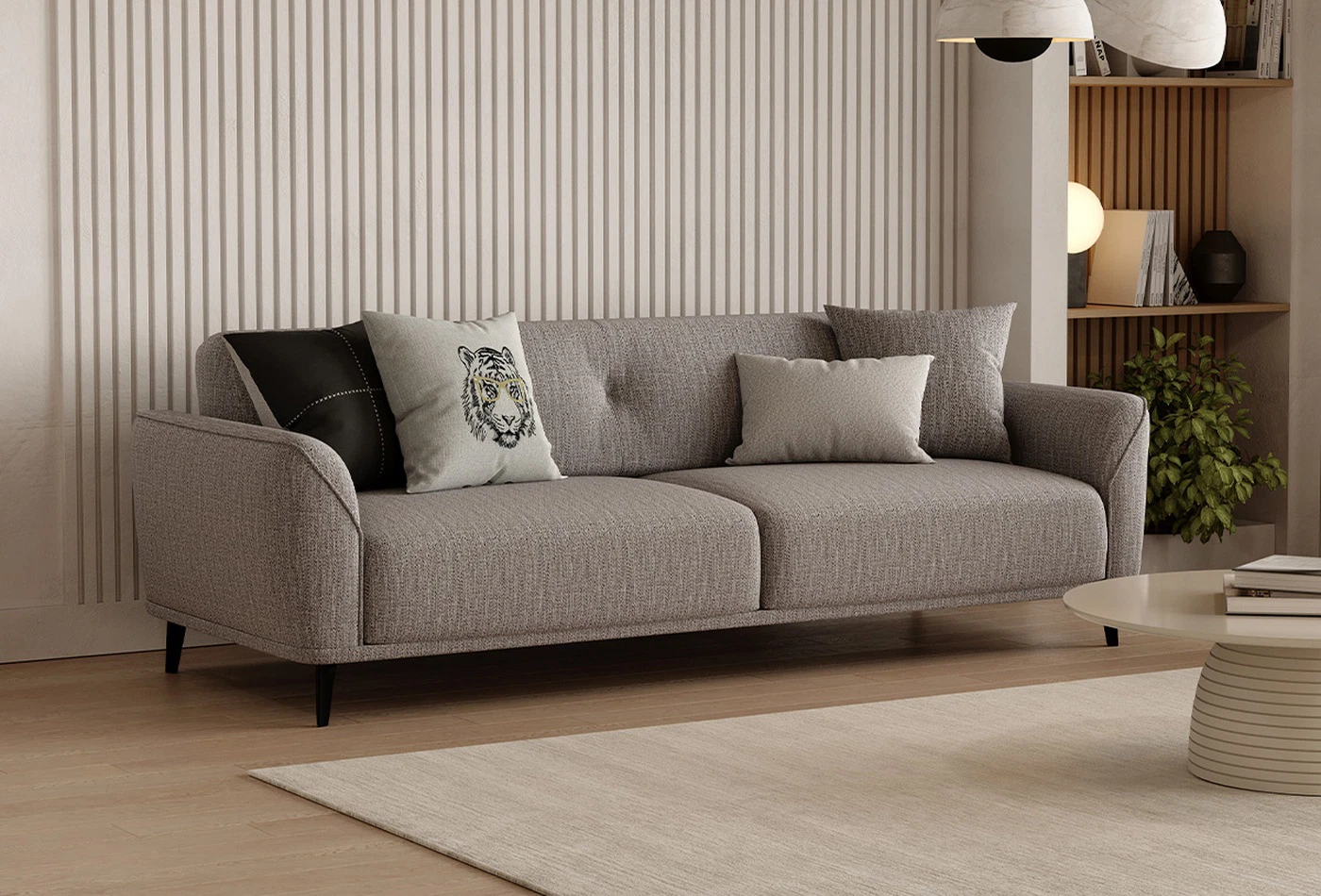 CANTE 3 SEAT SOFA BED GK:14205 LIGHT GRAY AR:317 - Image 3