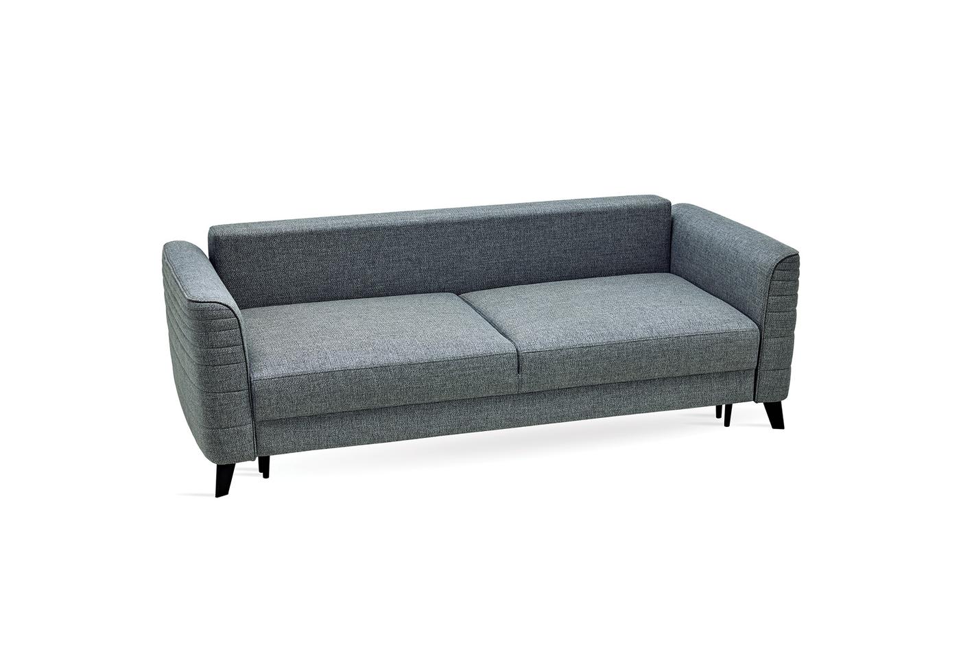 Grace Blue Linen 3-Seater Sofa Bed with Storage | Modern Sofa Bed Dubai | Enza Home UAE - Image 8