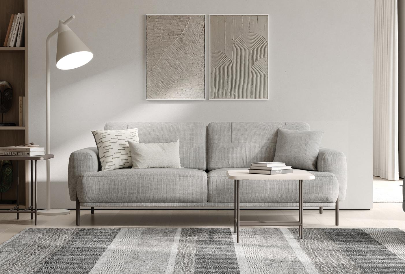 Premium Varena woven fabric sofa bed transformed into comfortable sleeping bed