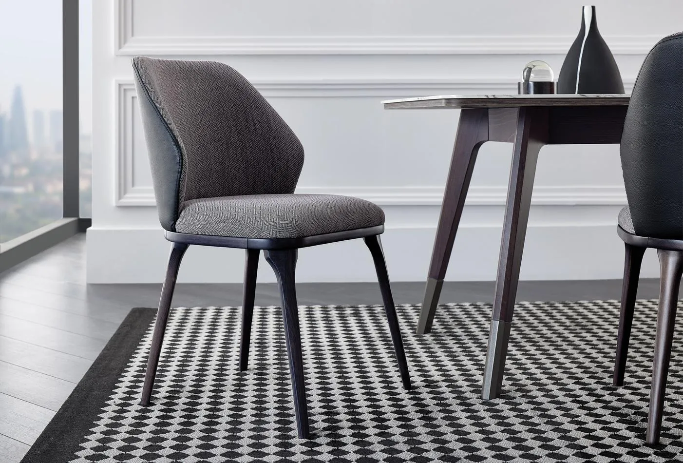 Giorno Chair - (154) Santa Glory 625 Gray (exterior) - Mystery Gray 03 (195 std) (interior) - Image 2