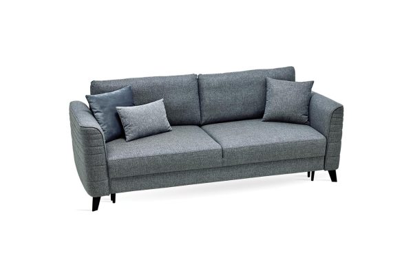 Grace blue sofa bed with enlarge bed mechanism transformed into comfortable bed
