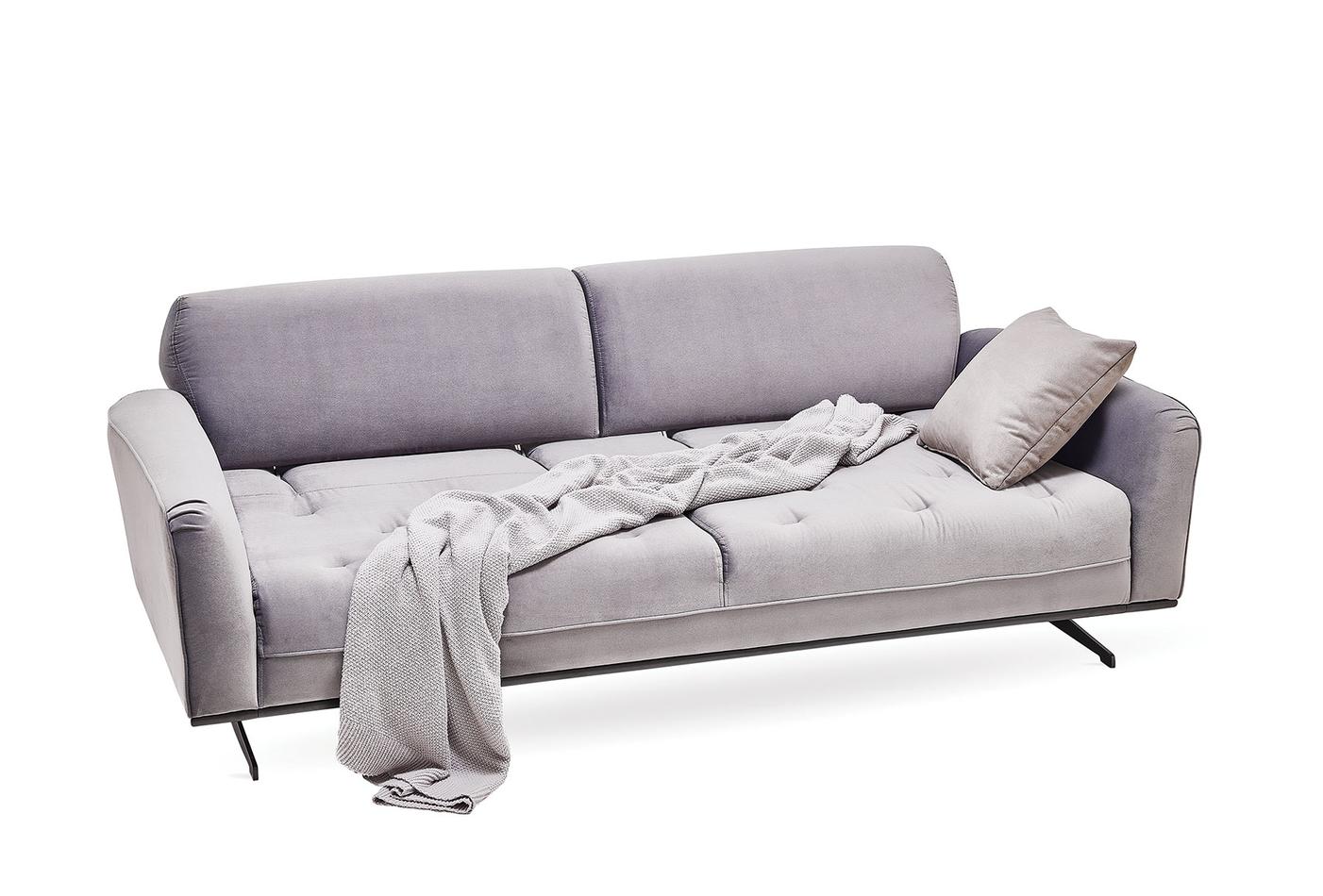 MARION 3 SEATER SOFA BED QUILTING. GK:12421 MIDDLE GRAY - Image 4