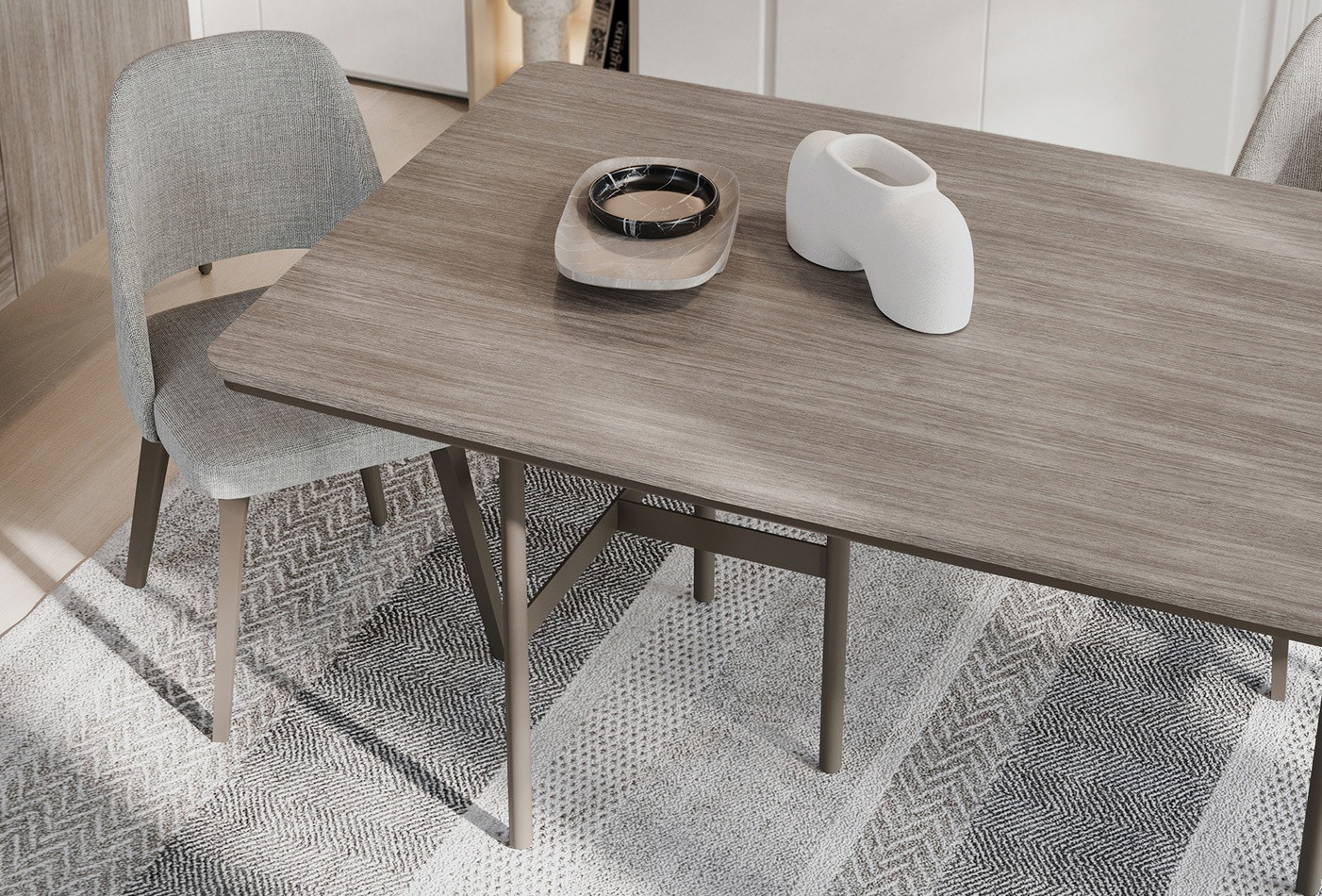 VARENA NON-EXTENDABLE DINING TABLE WITH METAL LEG - Image 3