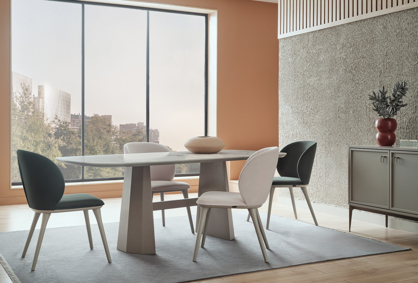 HERA NON-EXTENDABLE DINING TABLE-METAL LEG - Image 2