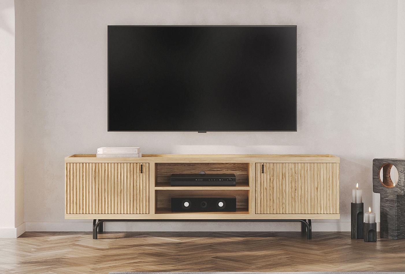 AUSTIN TV BENCH SMALL OAK.. - Image 2