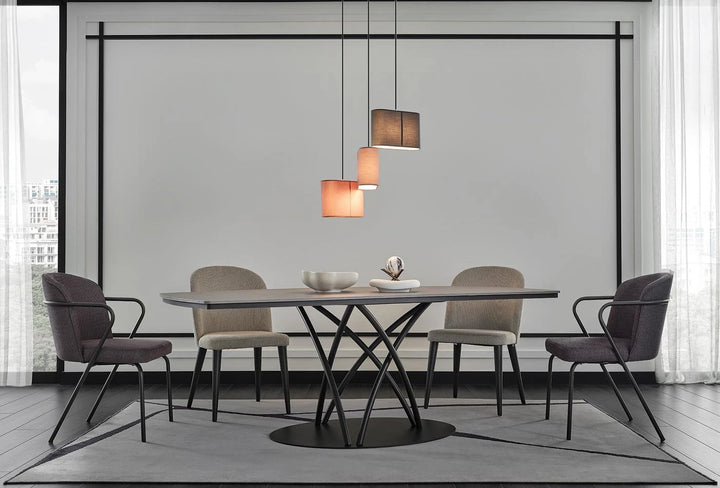 BERTA NON-EXTENDABLE TABLE - ROUND METAL LEG.. - Image 2