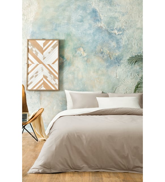Double Size Noah Rnf Duvet Cover Set (Beige-Ecru) - Image 2