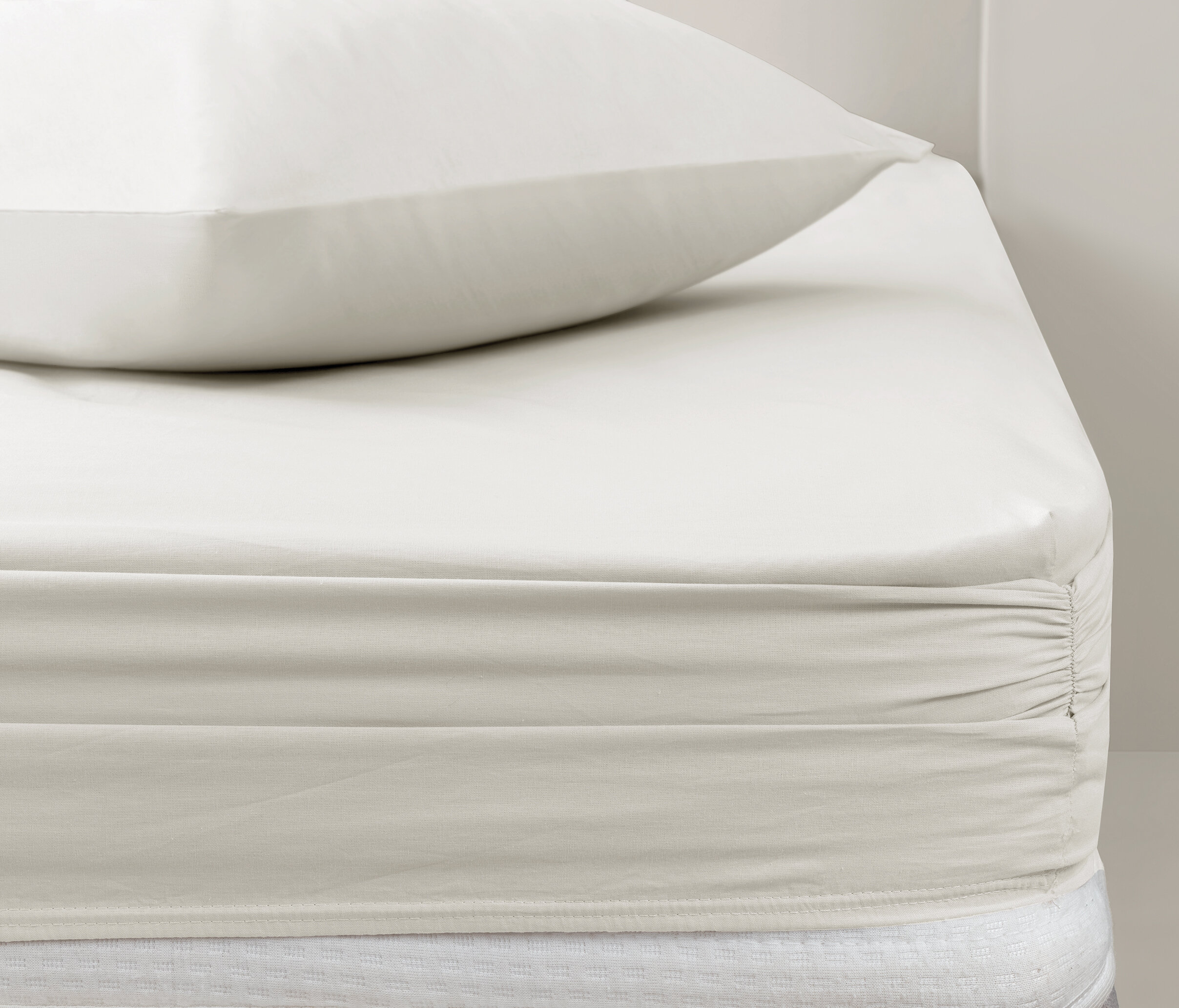 160x200 Noah Exp Fitted Sheet - Ecru - Image 2