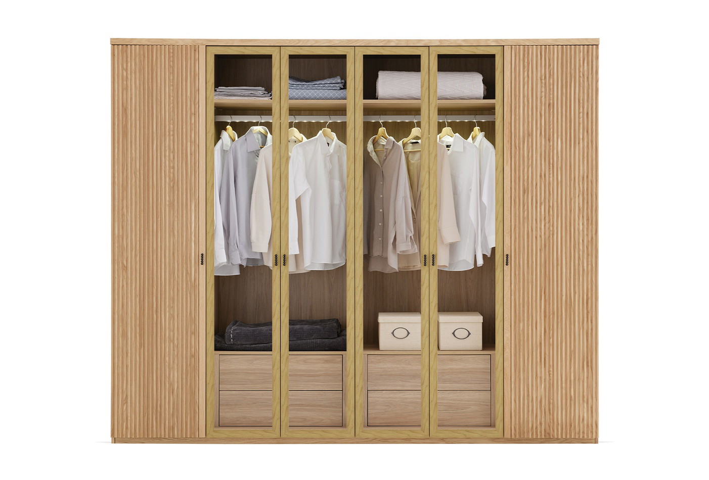 AUSTIN 6 DOORS WARDROBE OAK