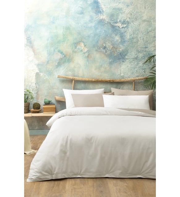 Double Size Noah Rnf Duvet Cover Set (Beige-Ecru)