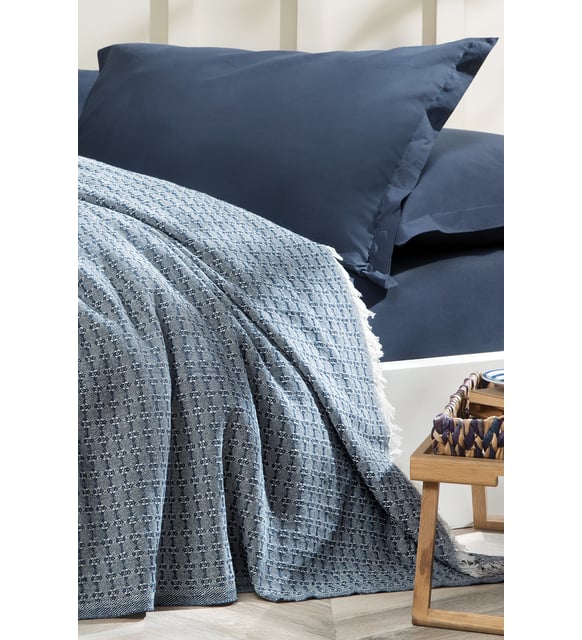 Queen Size Marita Pique Set - Navy