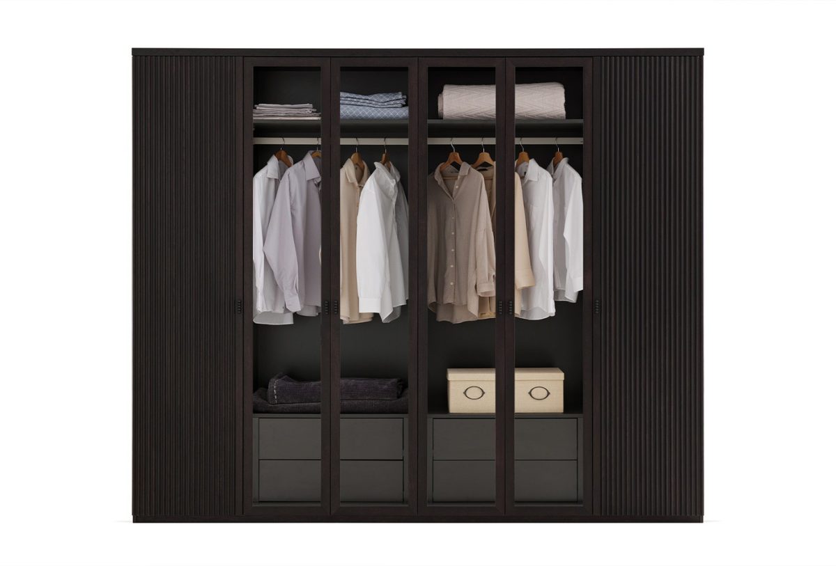 AUSTIN 6 DOORS WARDROBE DARK OAK