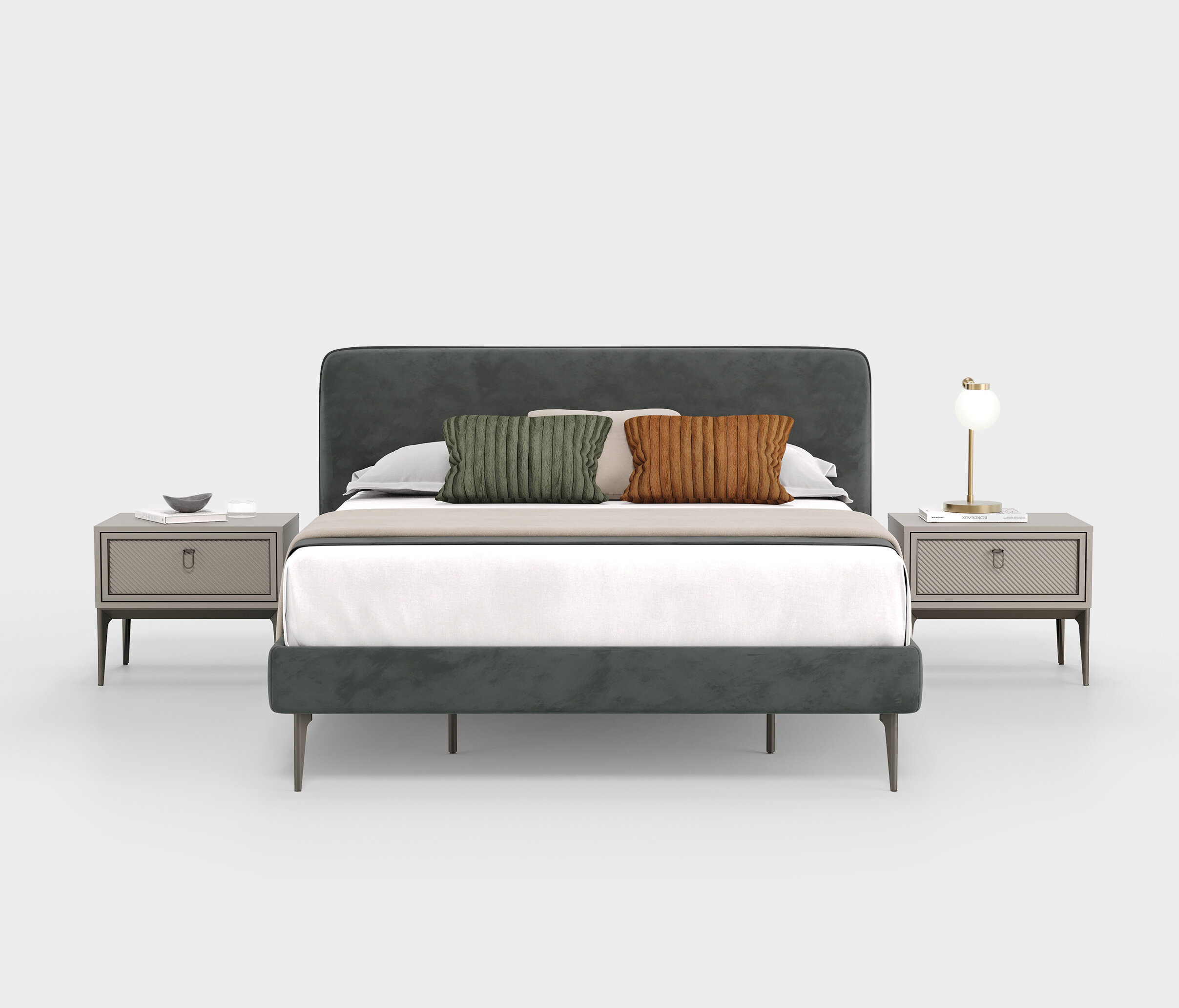 Hera Bedframe with Headboard, (160x200 cm), Velvet Textured, 15009 Green - Image 6