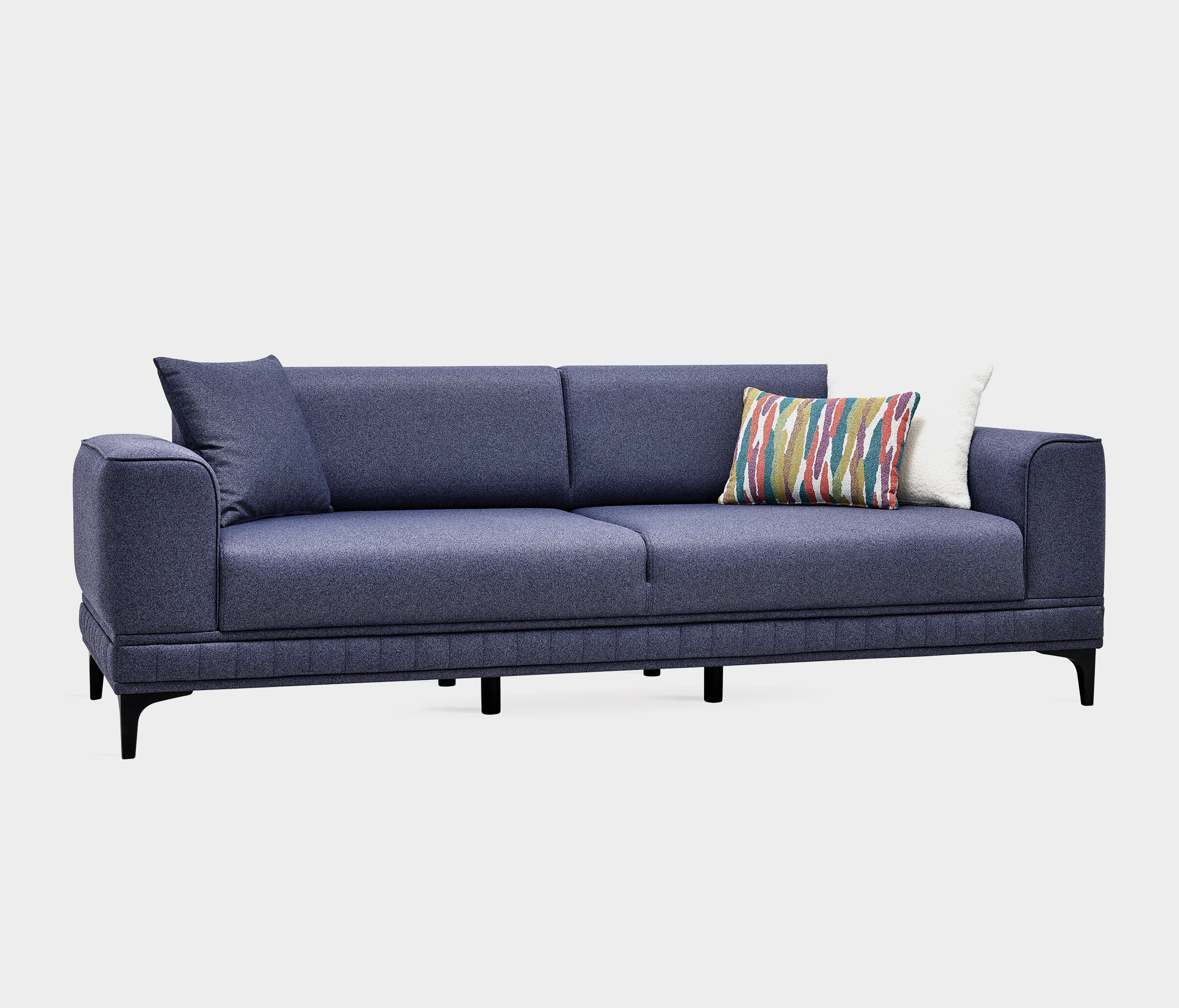 Pavia 3 Seater Sofa Bed, Velvet Textured, 11802 Navy Blue - Image 6