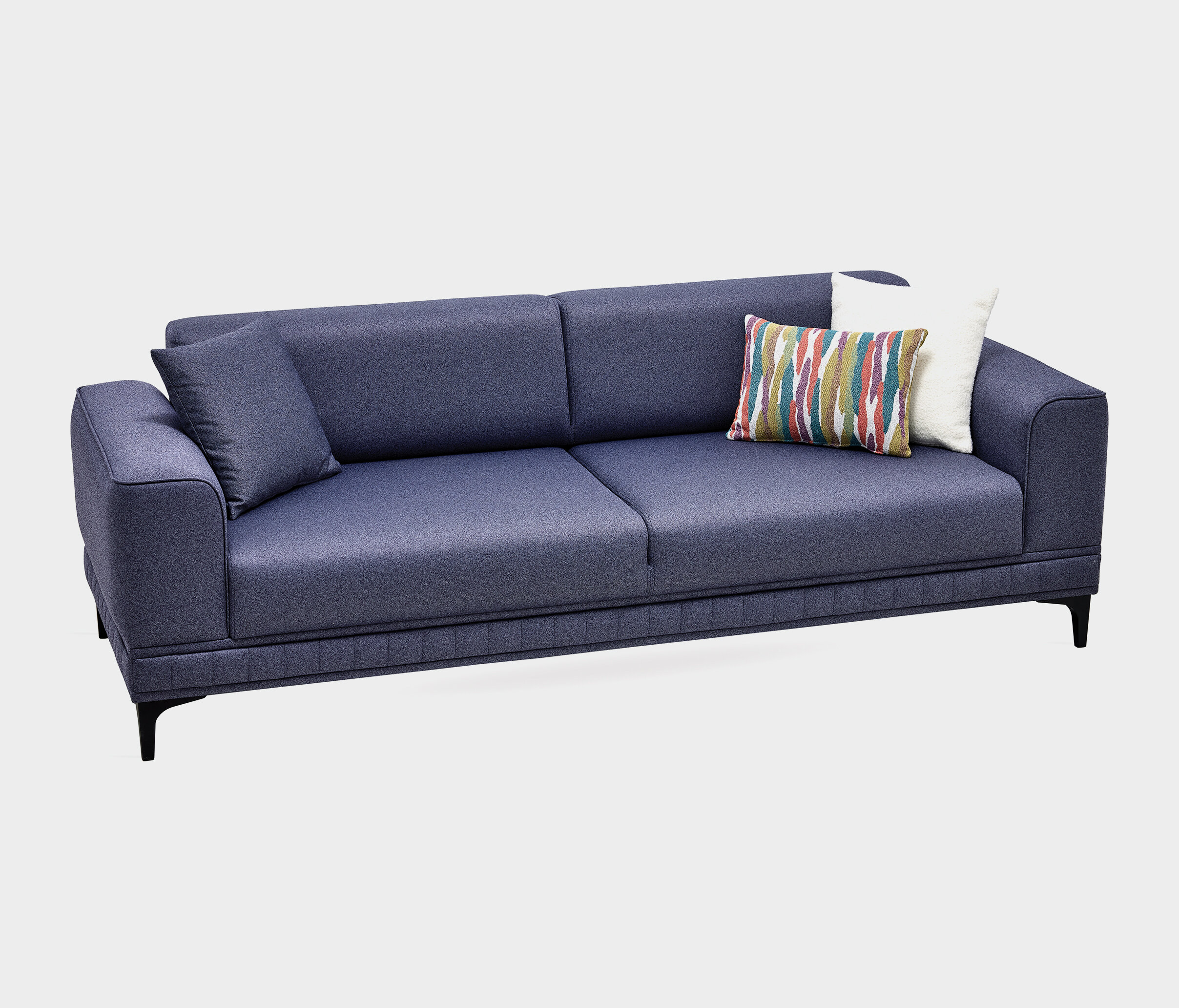 Pavia 3 Seater Sofa Bed, Velvet Textured, 11802 Navy Blue - Image 8