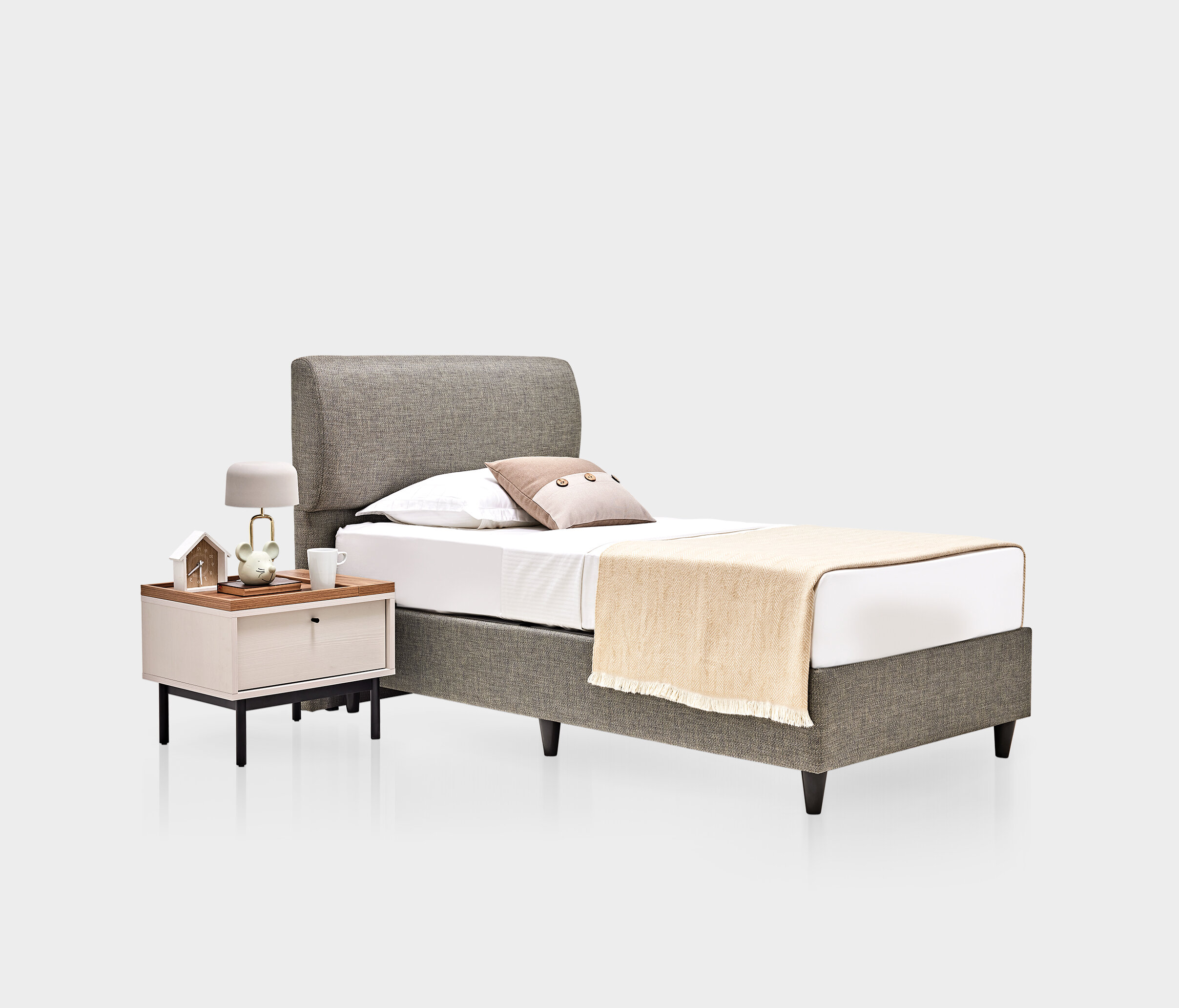 Loreto Bed With Headboard & Base 120x200 - 23501 Brown Green