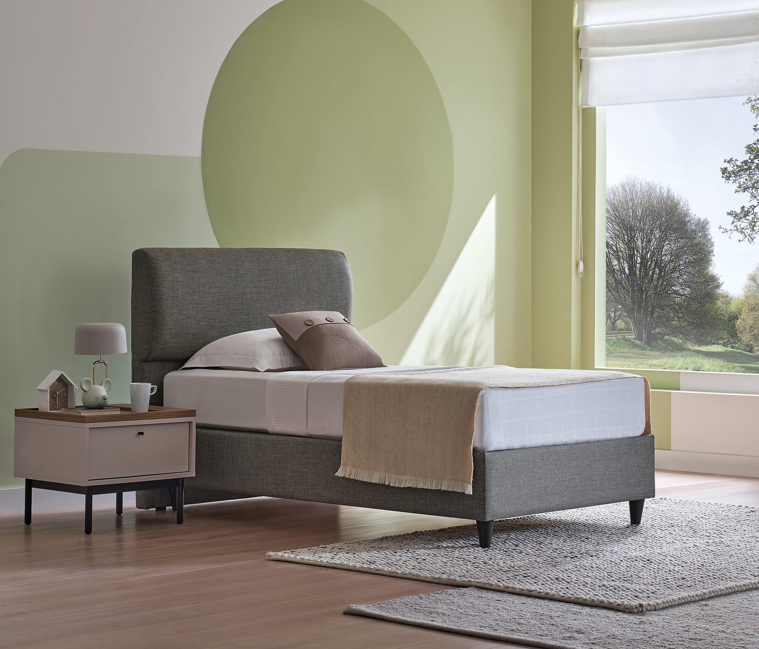 Loreto Bed With Headboard & Base 120x200 - 23501 Brown Green - Image 2