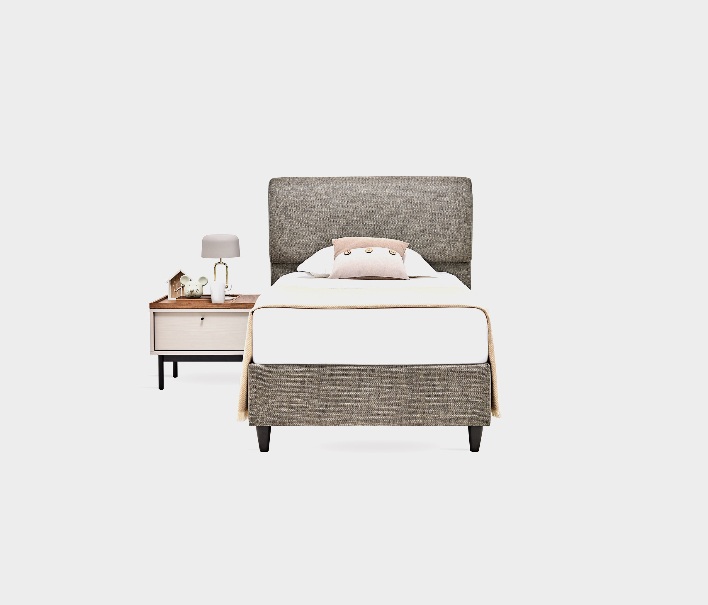 Loreto Bed With Headboard & Base 120x200 - 23501 Brown Green - Image 5