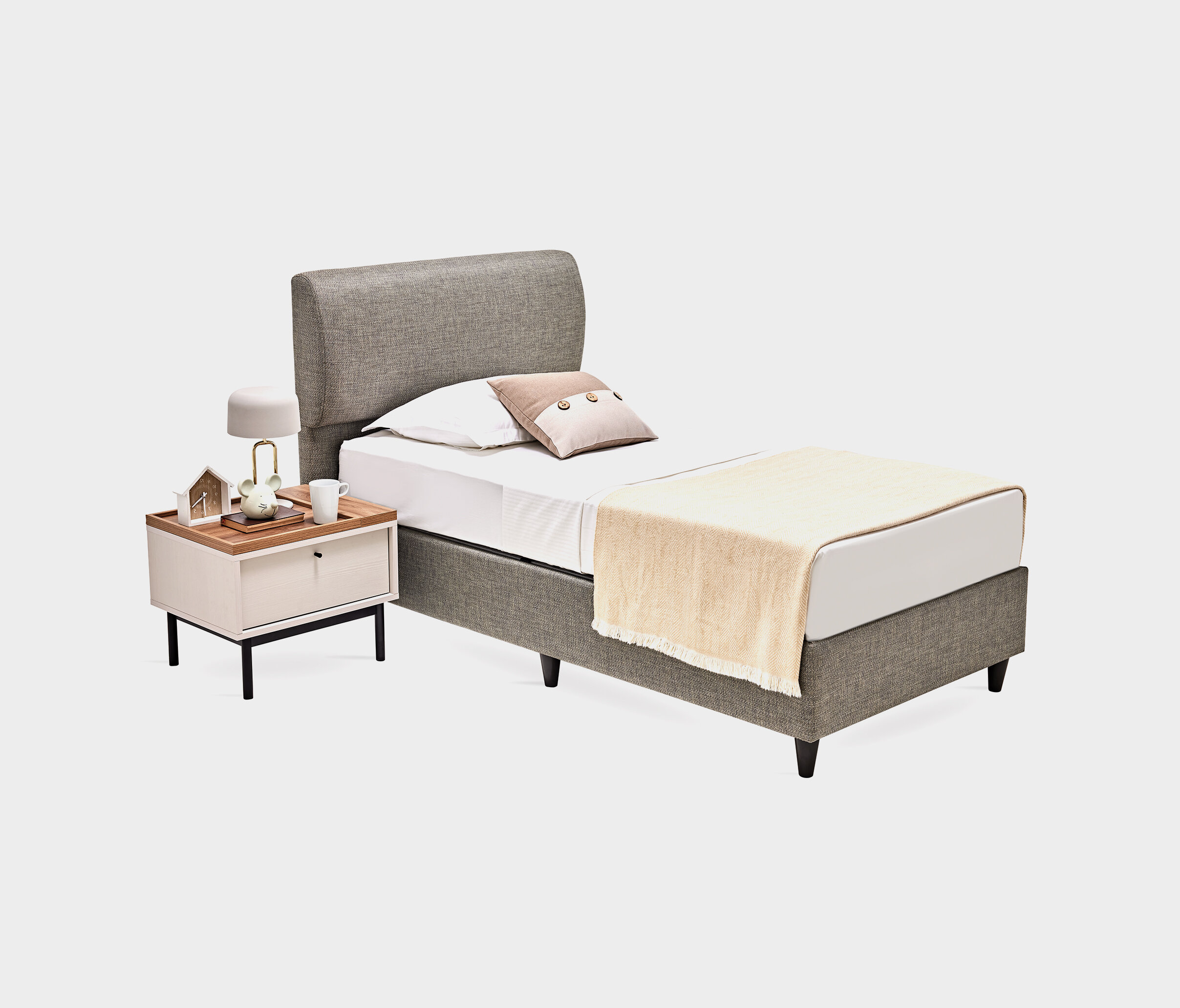 Loreto Bed With Headboard & Base 120x200 - 23501 Brown Green - Image 6