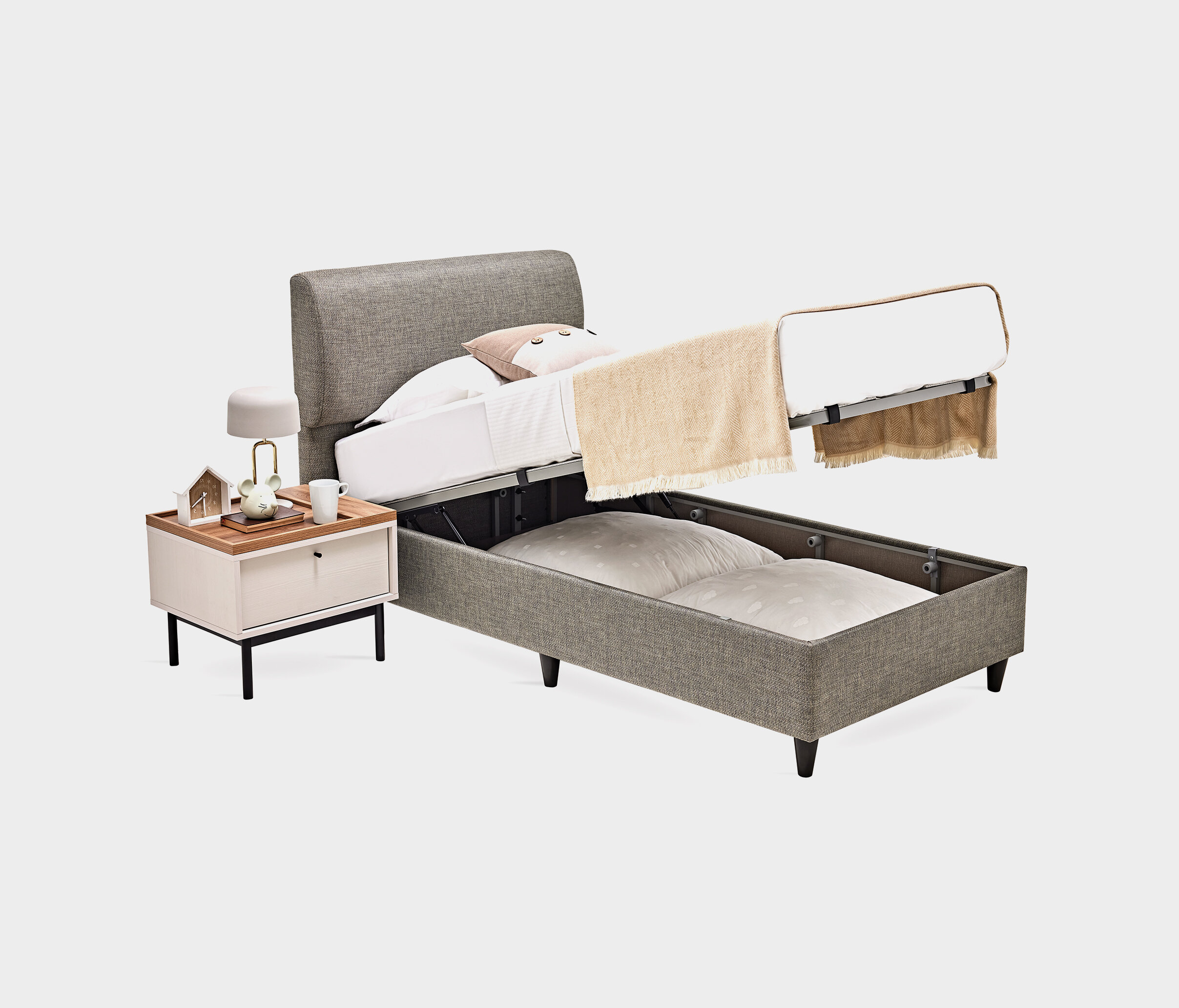 Loreto Bed With Headboard & Base 120x200 - 23501 Brown Green - Image 7