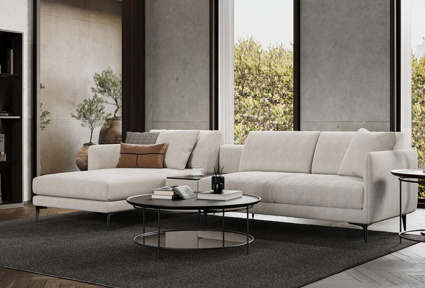 Parma Corner Sofa Set, Bouclé, 19501 Beige - Image 4