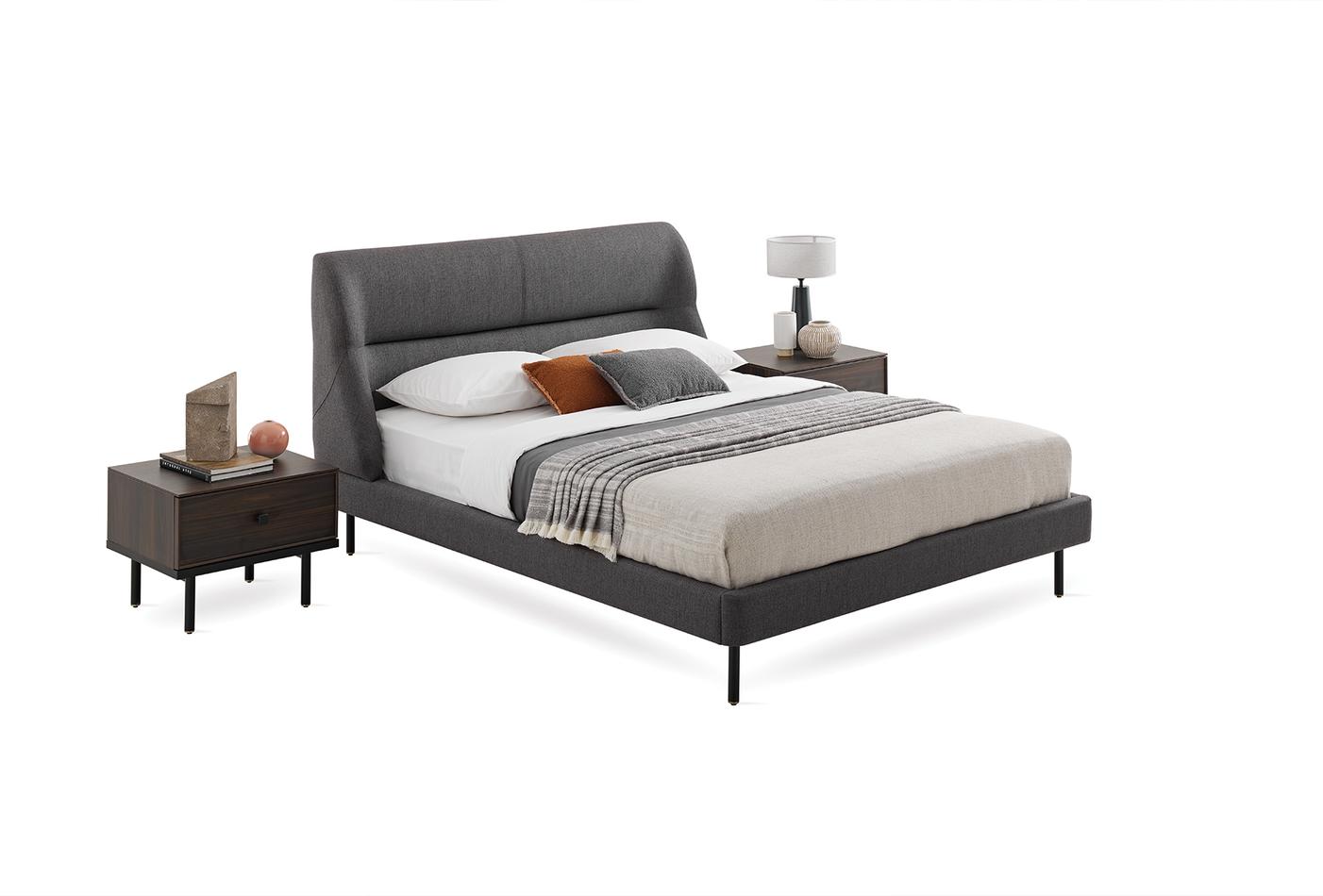 Parma Bed with Headboard, (180x200 cm), 14210 Anthracite