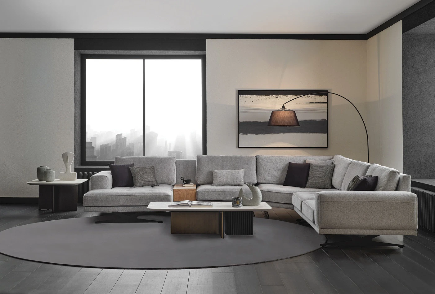Bold Corner Sofa Set, Chenille, 50201 Grey - Image 2