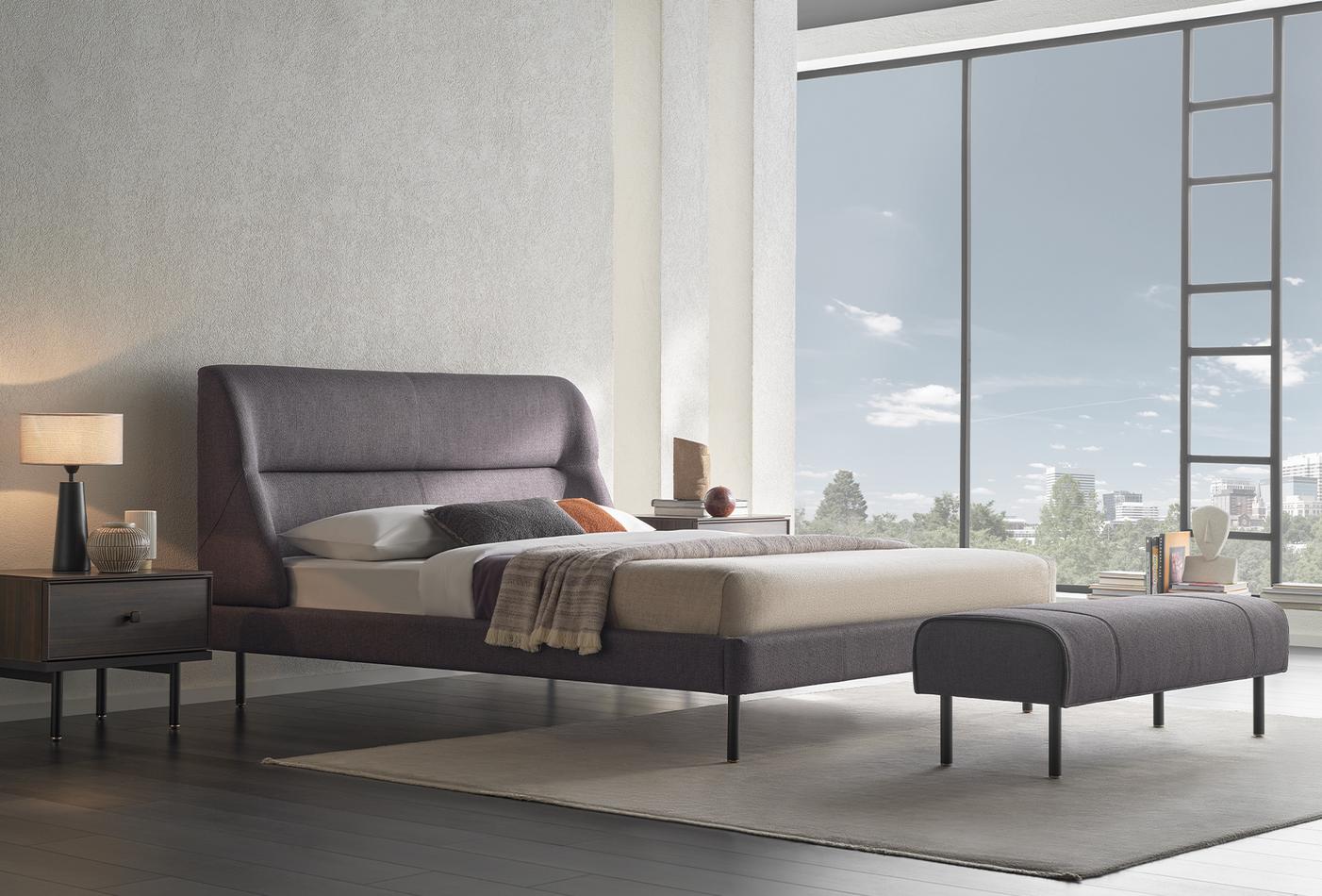 Parma Bed with Headboard, (180x200 cm), 14210 Anthracite - Image 2