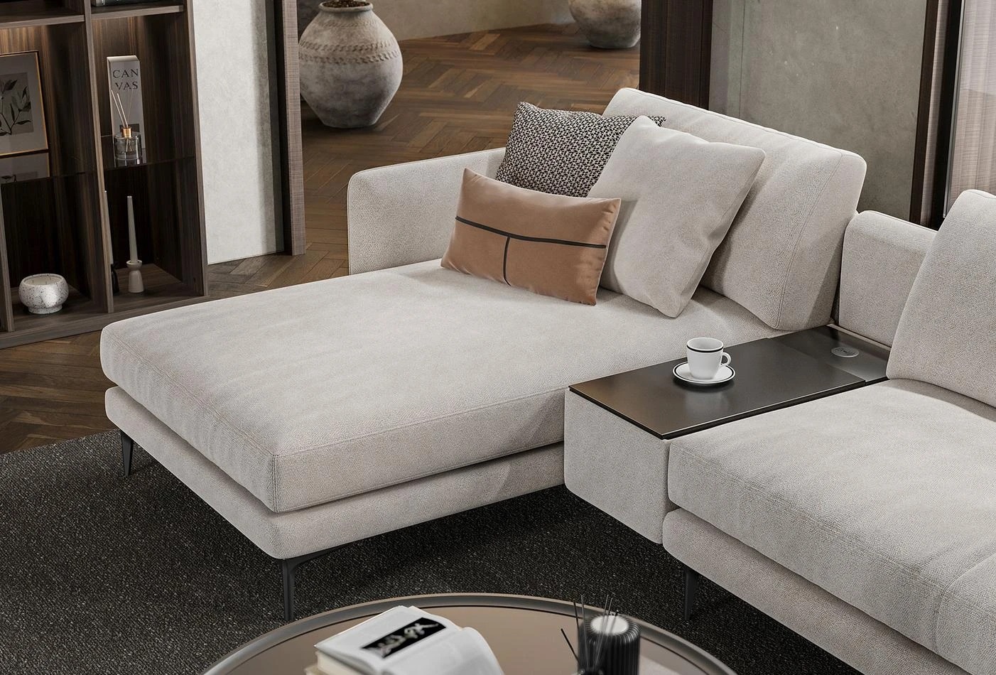 Parma Corner Sofa Set, Bouclé, 19501 Beige - Image 3