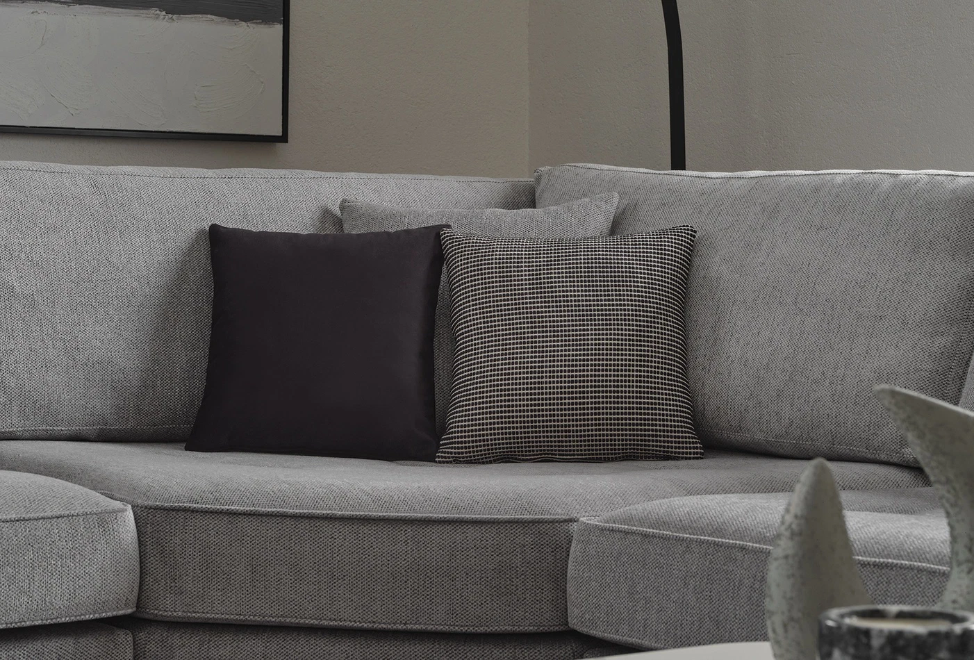 Bold Corner Sofa Set, Chenille, 50201 Grey - Image 12