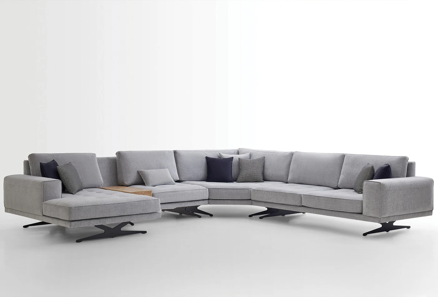 Bold Corner Sofa Set, Chenille, 50201 Grey - Image 13