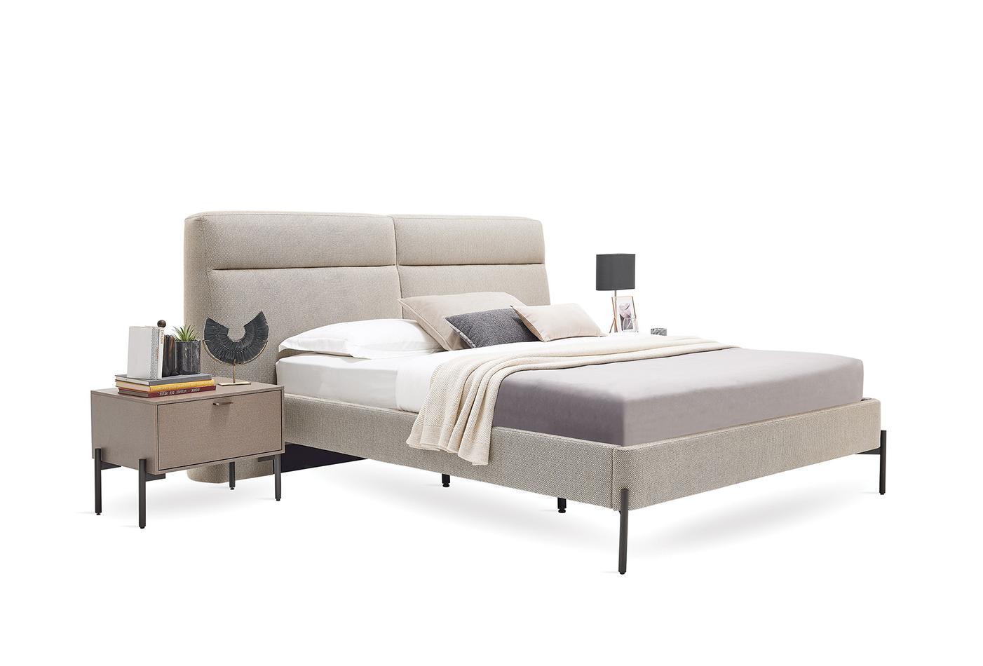 Berta Headboard with Bedstead 160 cm - Beige