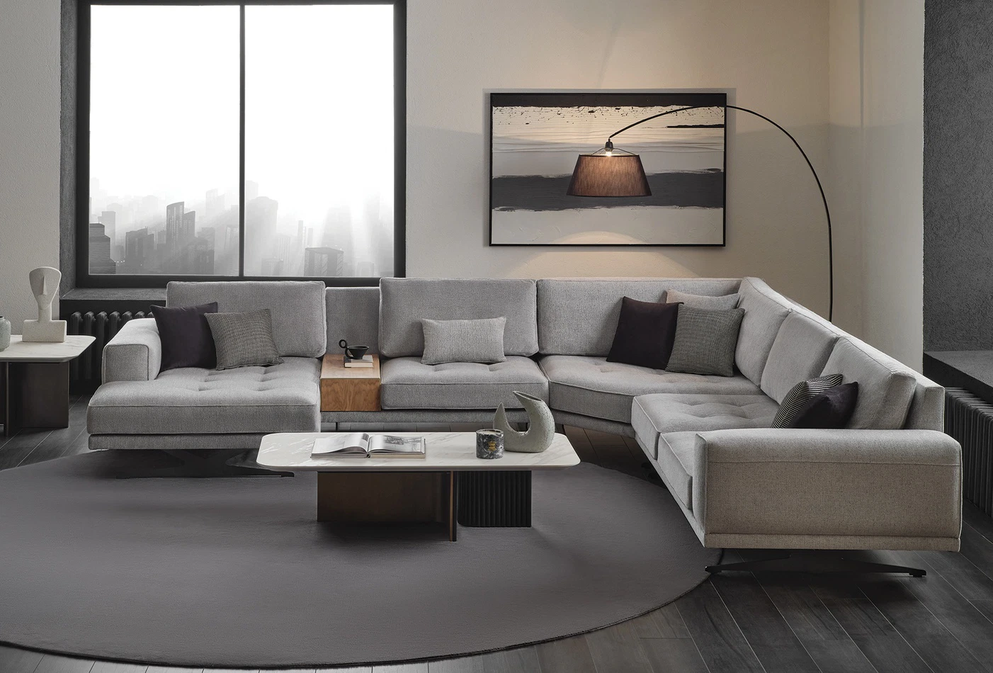 Bold Corner Sofa Set, Chenille, 50201 Grey - Image 6