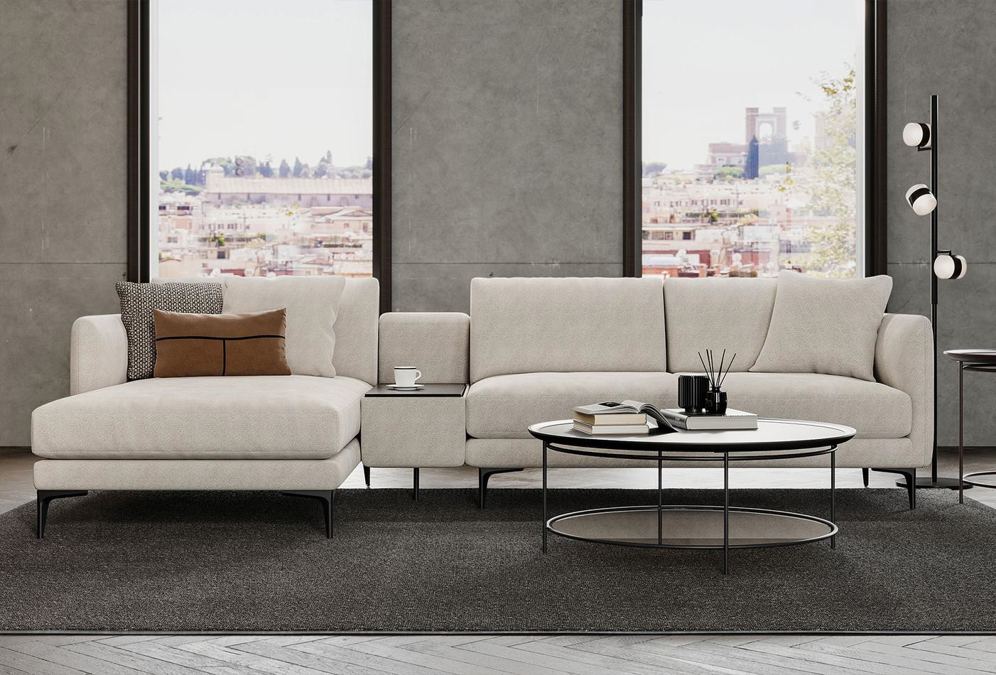 Parma Corner Sofa Set, Bouclé, 19501 Beige - Image 2