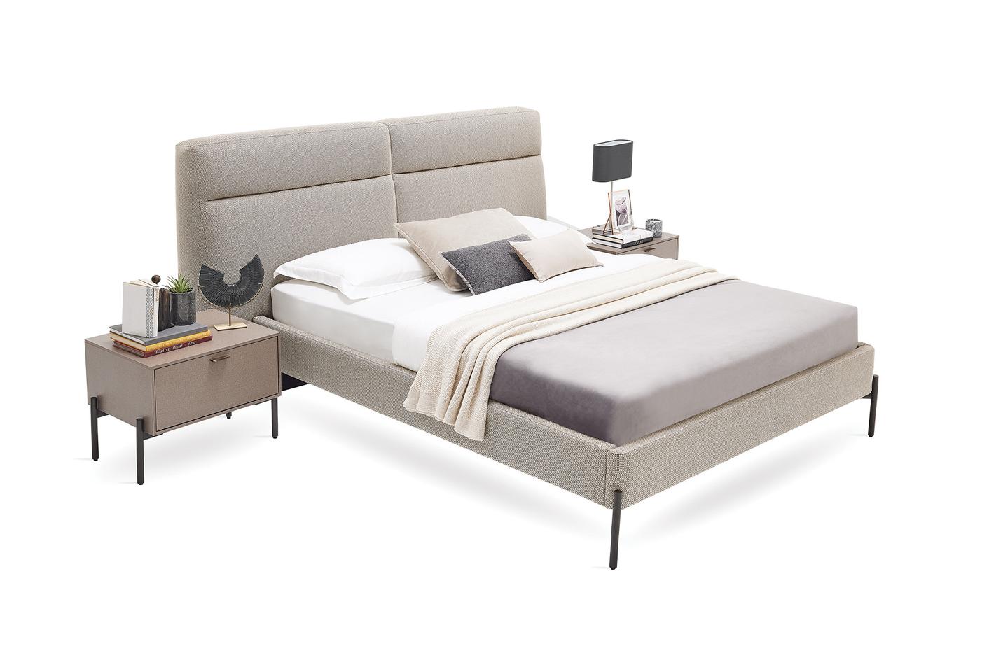 Berta Headboard with Bedstead 160 cm - Beige - Image 5