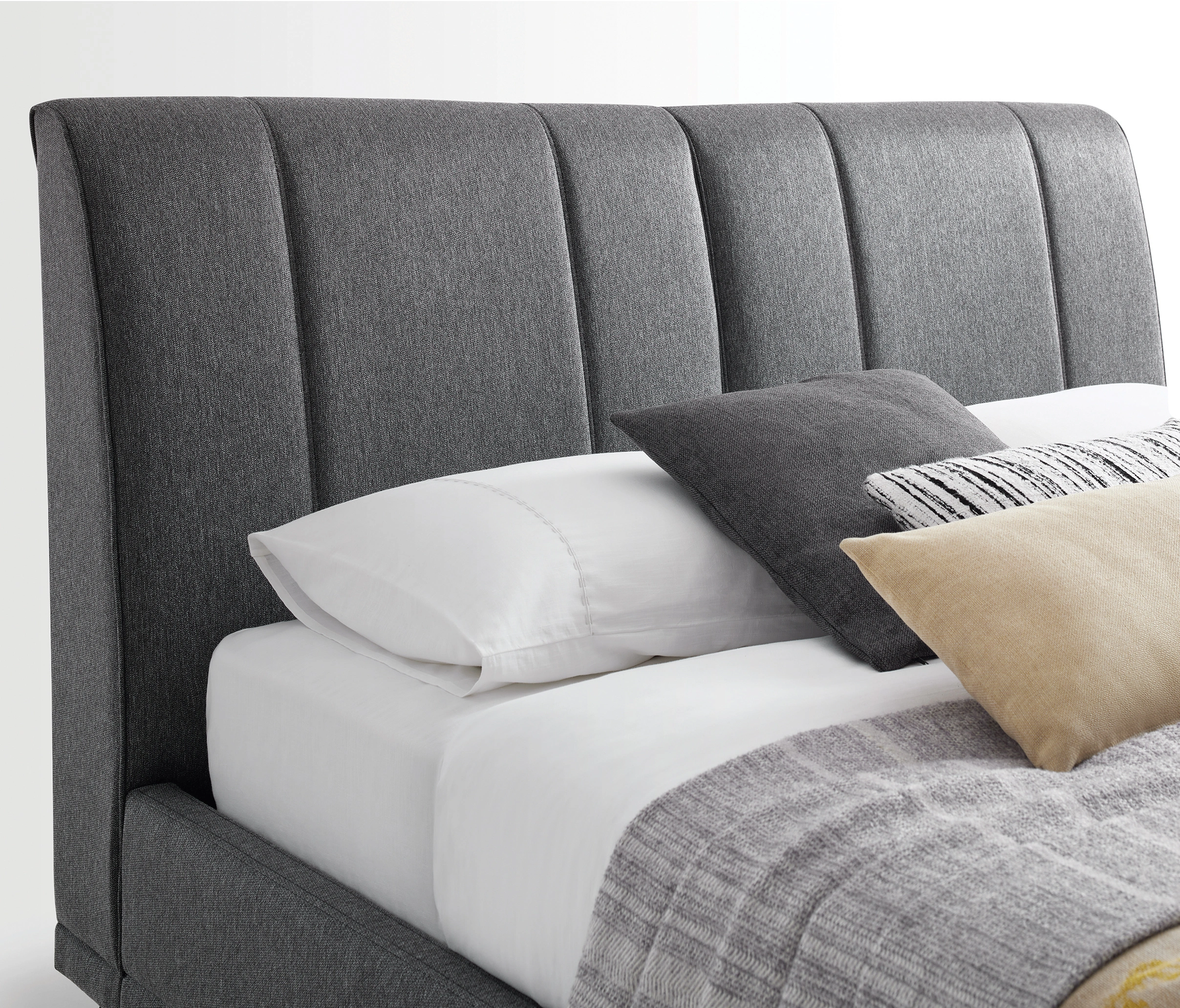 BLACK ICE BASE WITH HEADBOARD 160X200 - BLACK - Image 4
