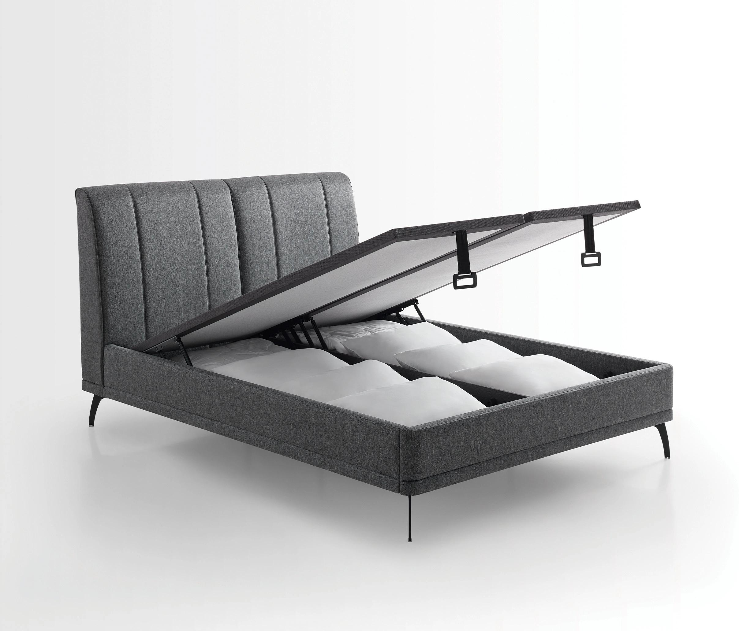BLACK ICE BASE WITH HEADBOARD 160X200 - BLACK - Image 6